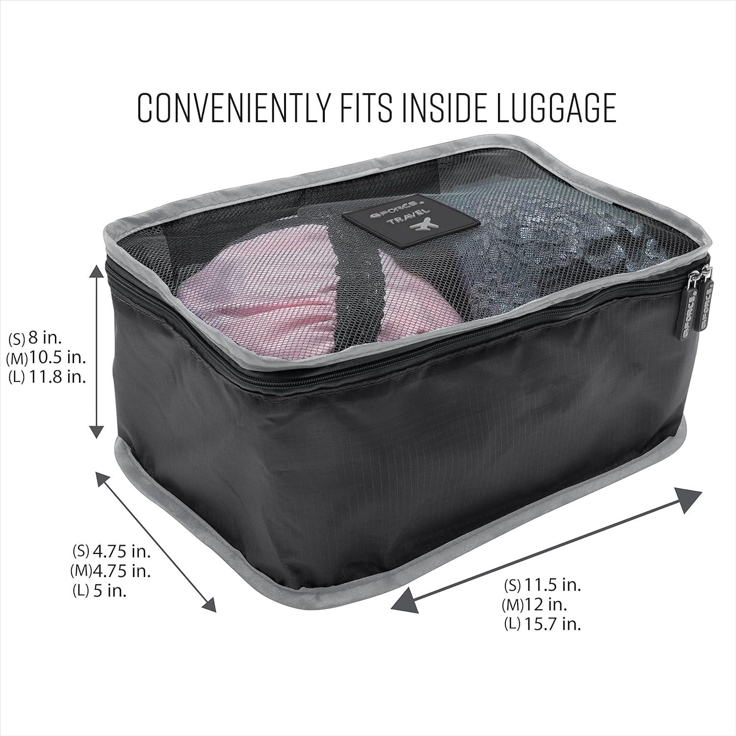 Juego de Viaje GForce 6 Piezas Organizador Maleta Negro