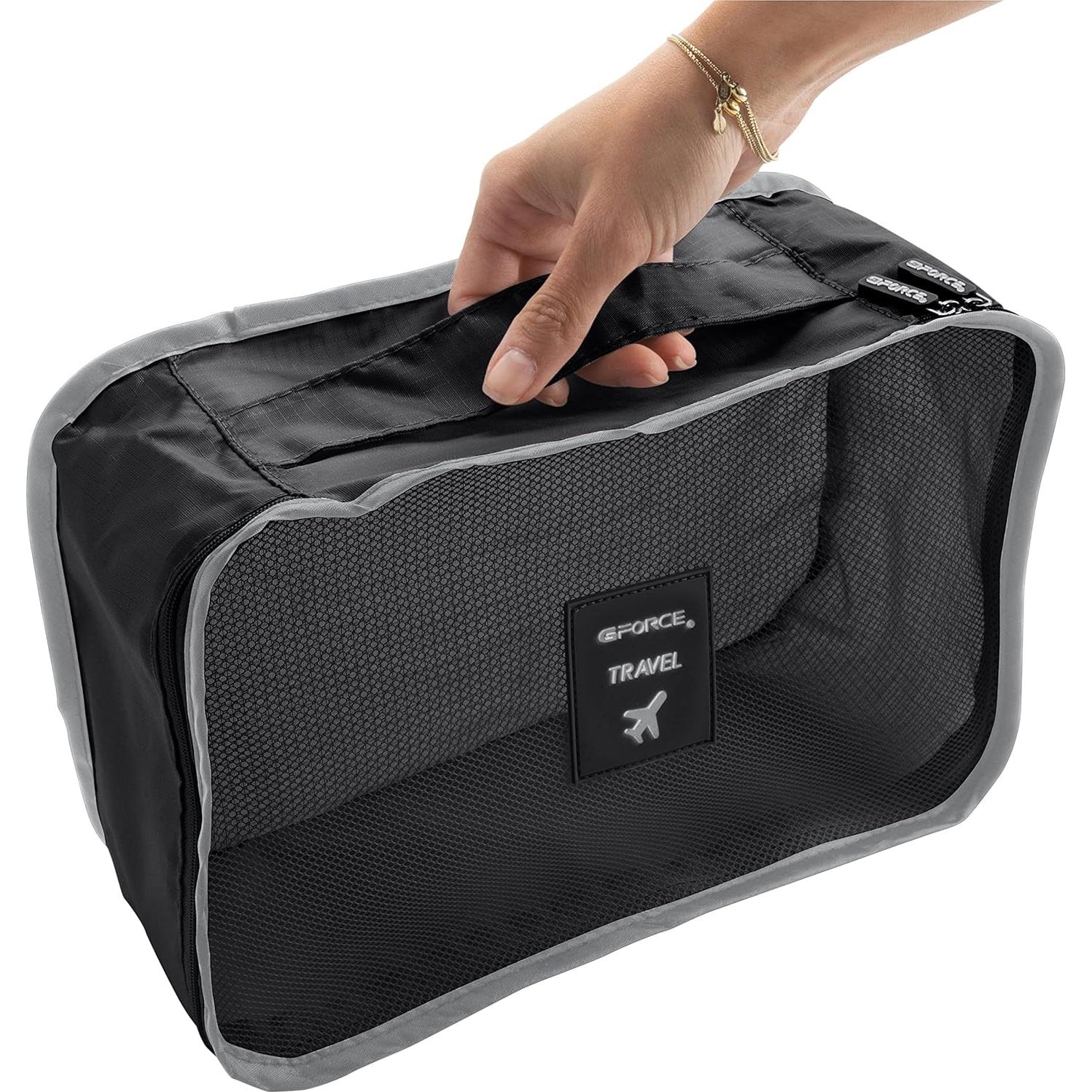 Juego de Viaje GForce 6 Piezas Organizador Maleta Negro