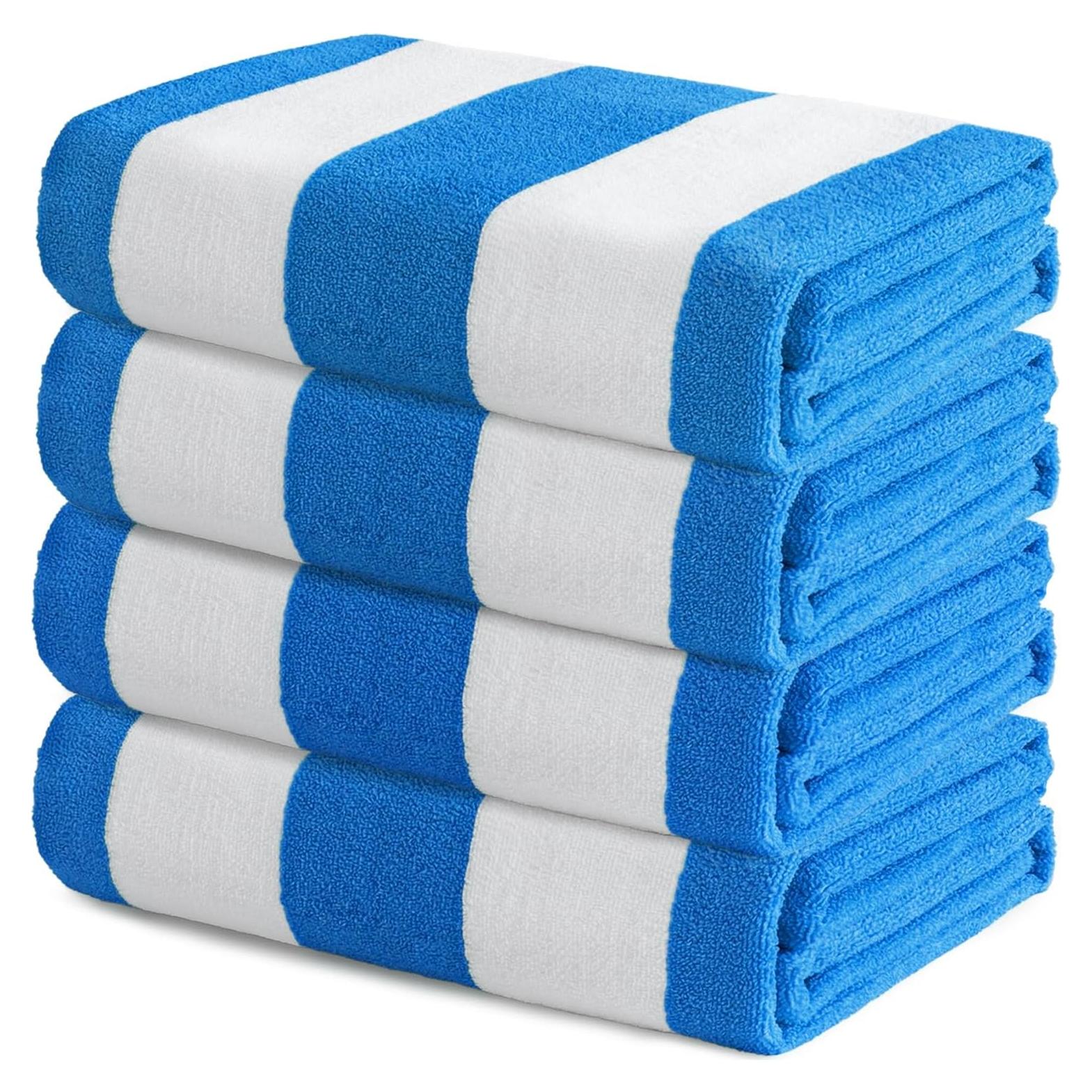 Toallas de Playa Microfibra Exclusivo Mezcla 4 Pack 76x152 cm Azul
