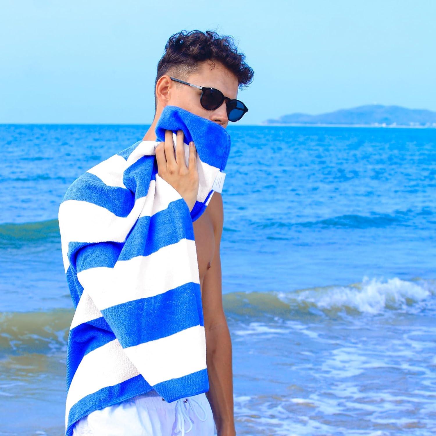 Toallas de Playa Microfibra Exclusivo Mezcla 4 Pack 76x152 cm Azul