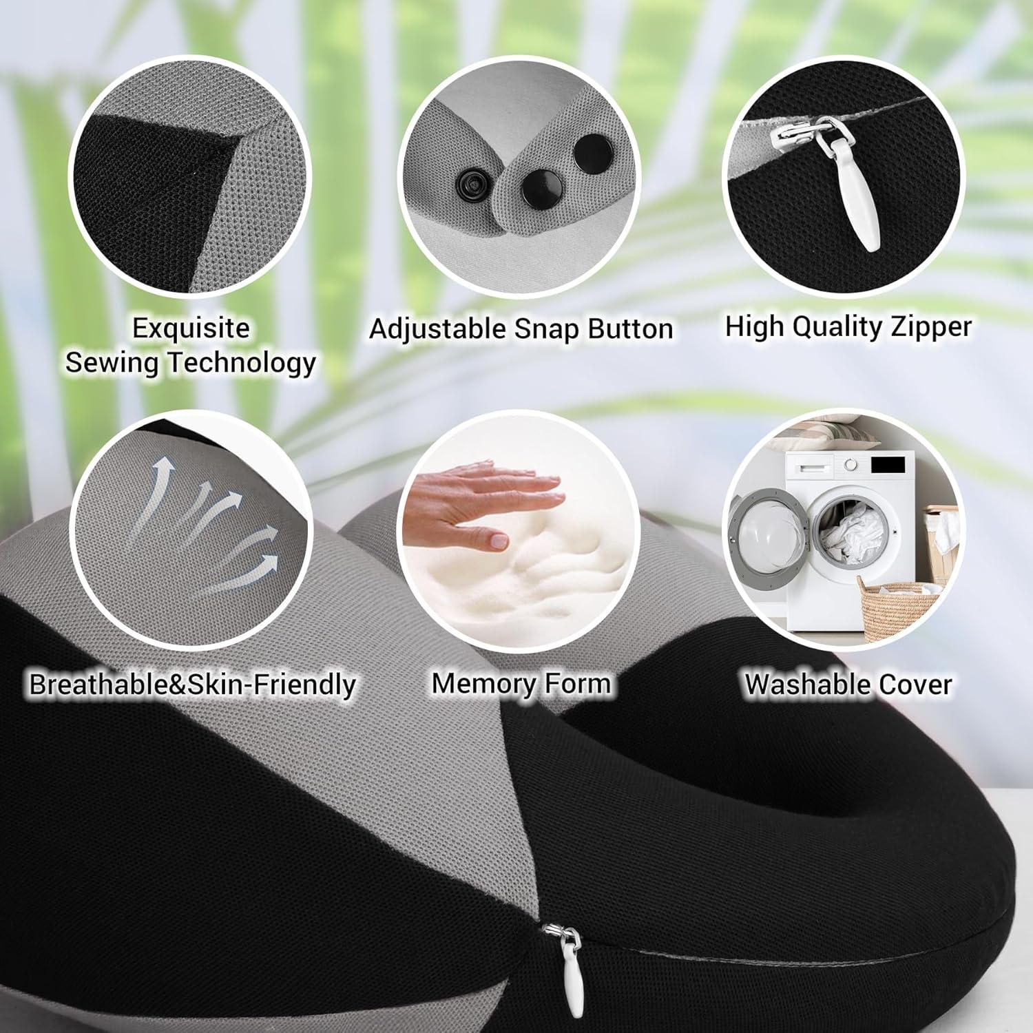 Almohada de Viaje COOLBEBE para Niños - Soporte Cuello Negro