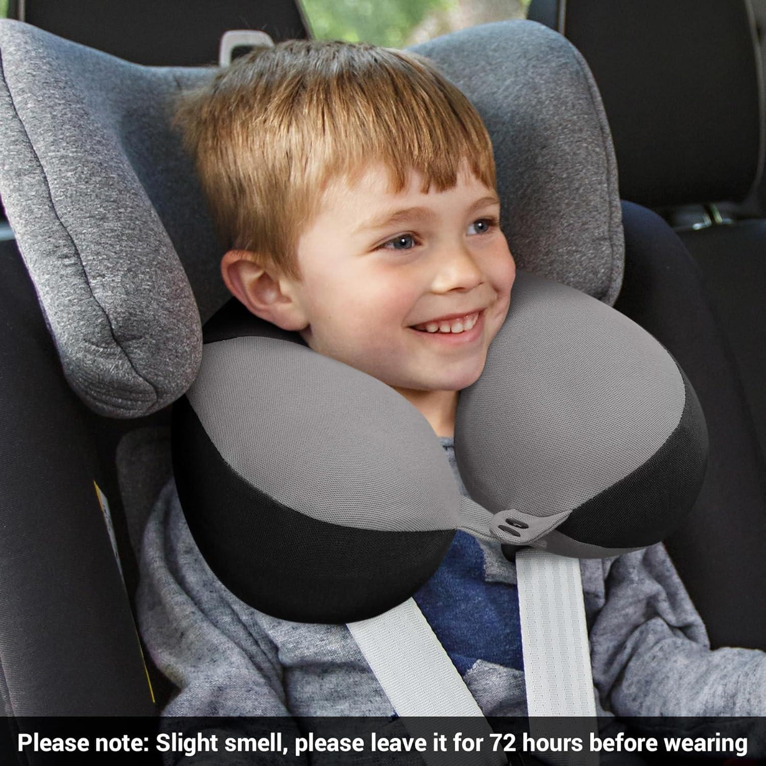 Almohada de Viaje COOLBEBE para Niños - Soporte Cuello Negro