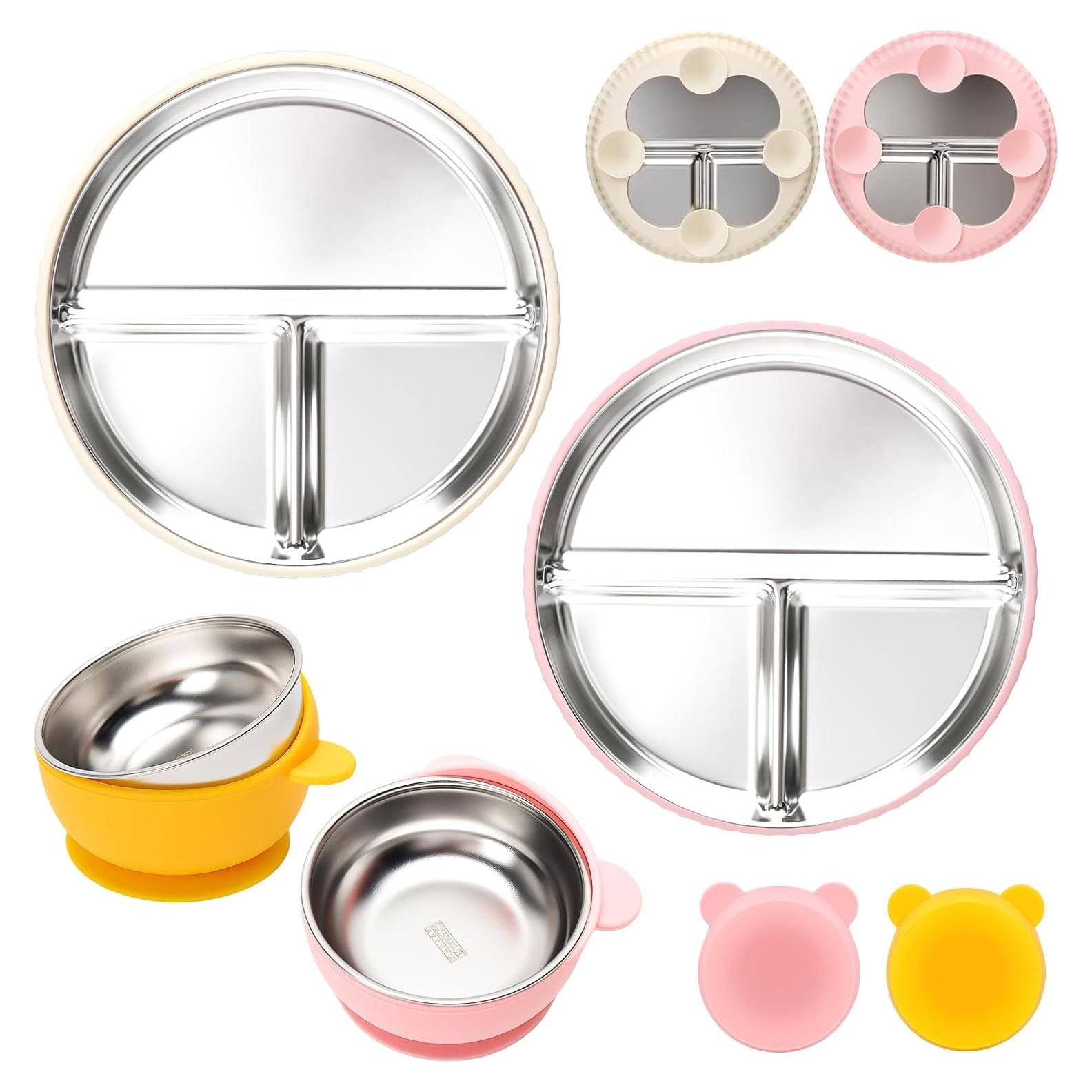 Set de Platos y Cuencos Antideslizantes MISSLILI para Bebés