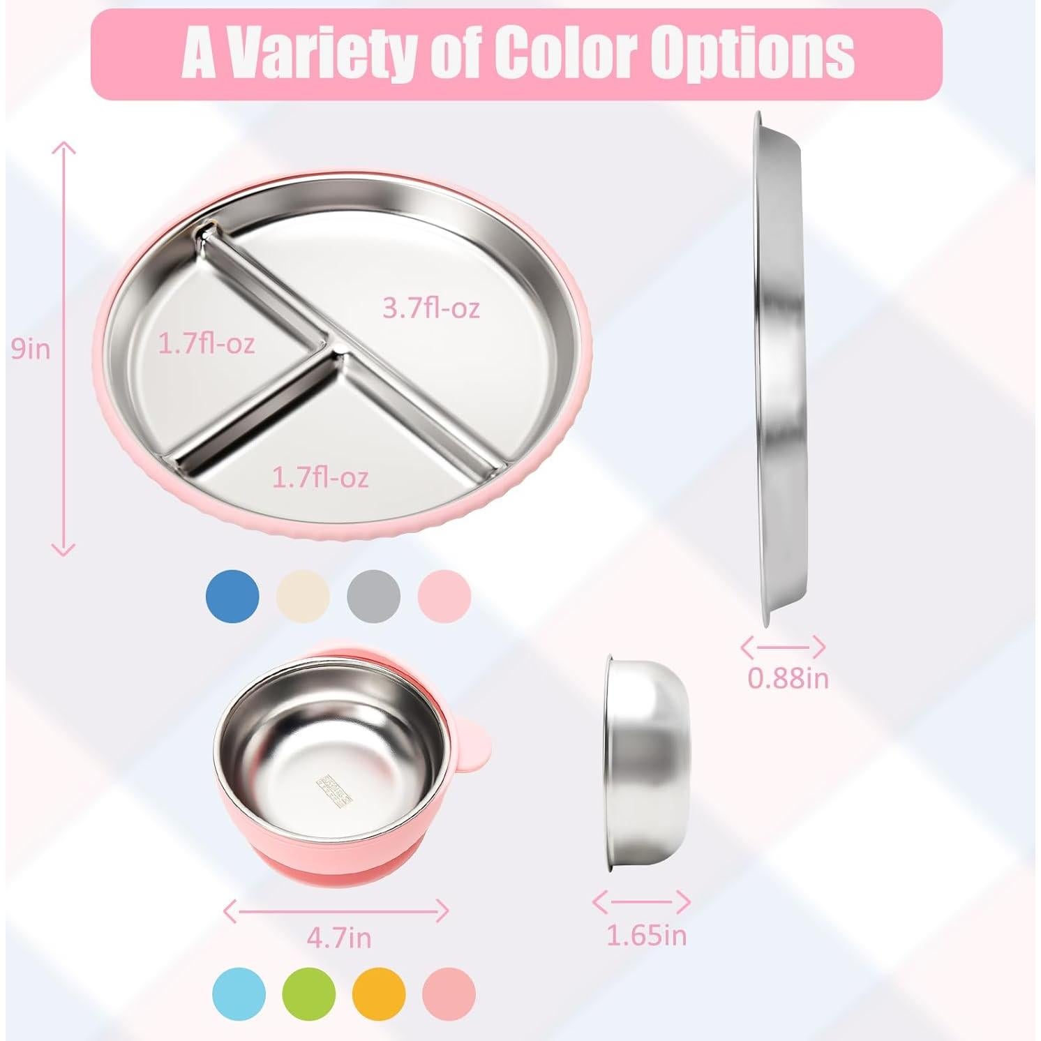 Set de Platos y Cuencos Antideslizantes MISSLILI para Bebés