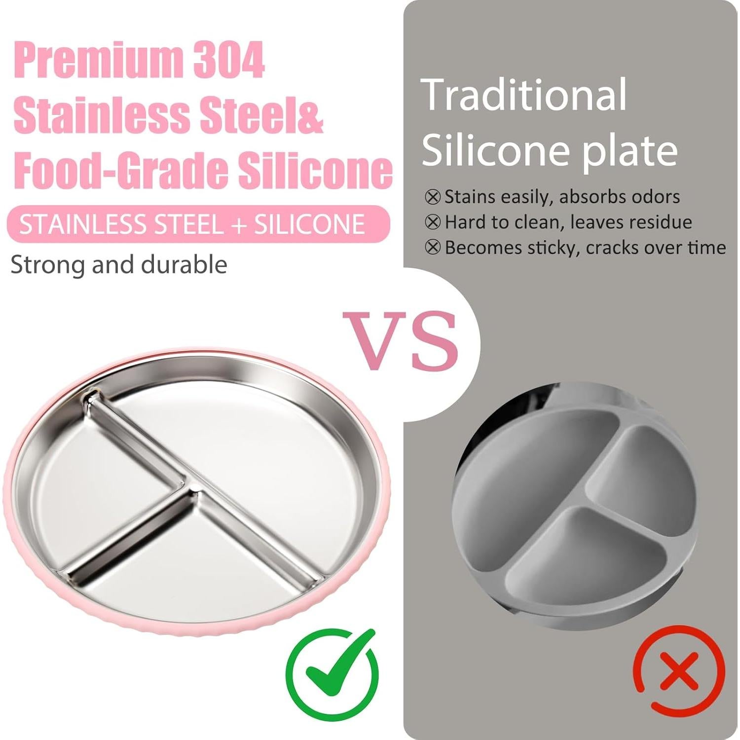 Set de Platos y Cuencos Antideslizantes MISSLILI para Bebés