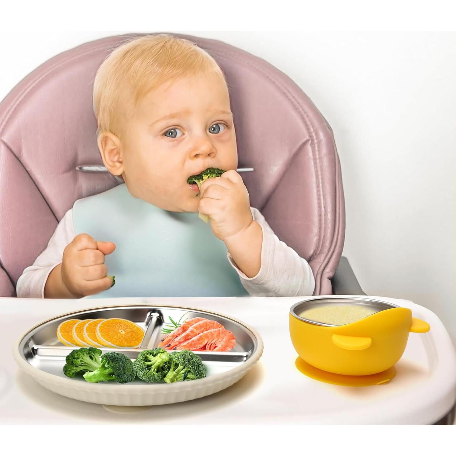 Set de Platos y Cuencos Antideslizantes MISSLILI para Bebés