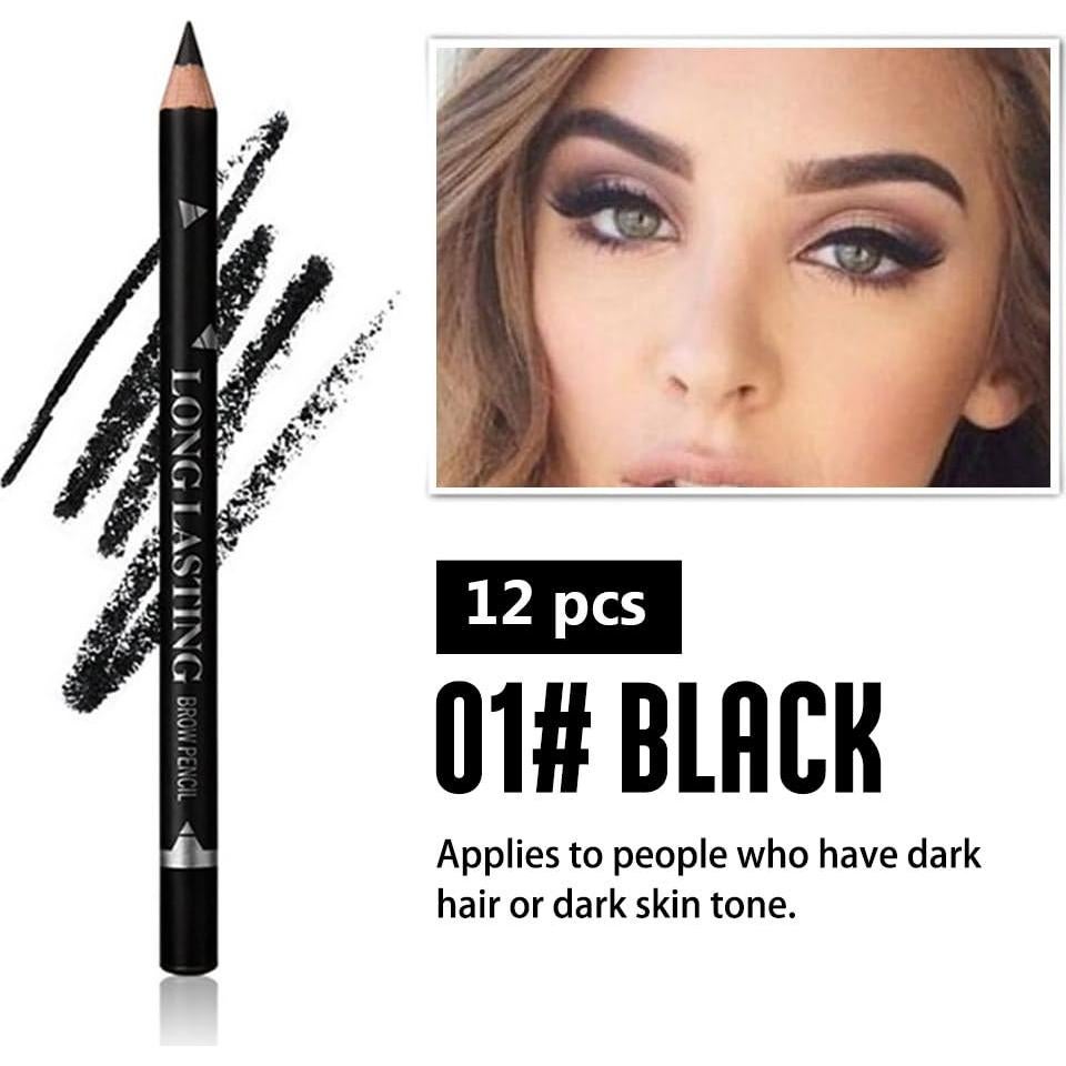 Set de 12 Lápices de Cejas FeiCuiYun Resistente al Agua
