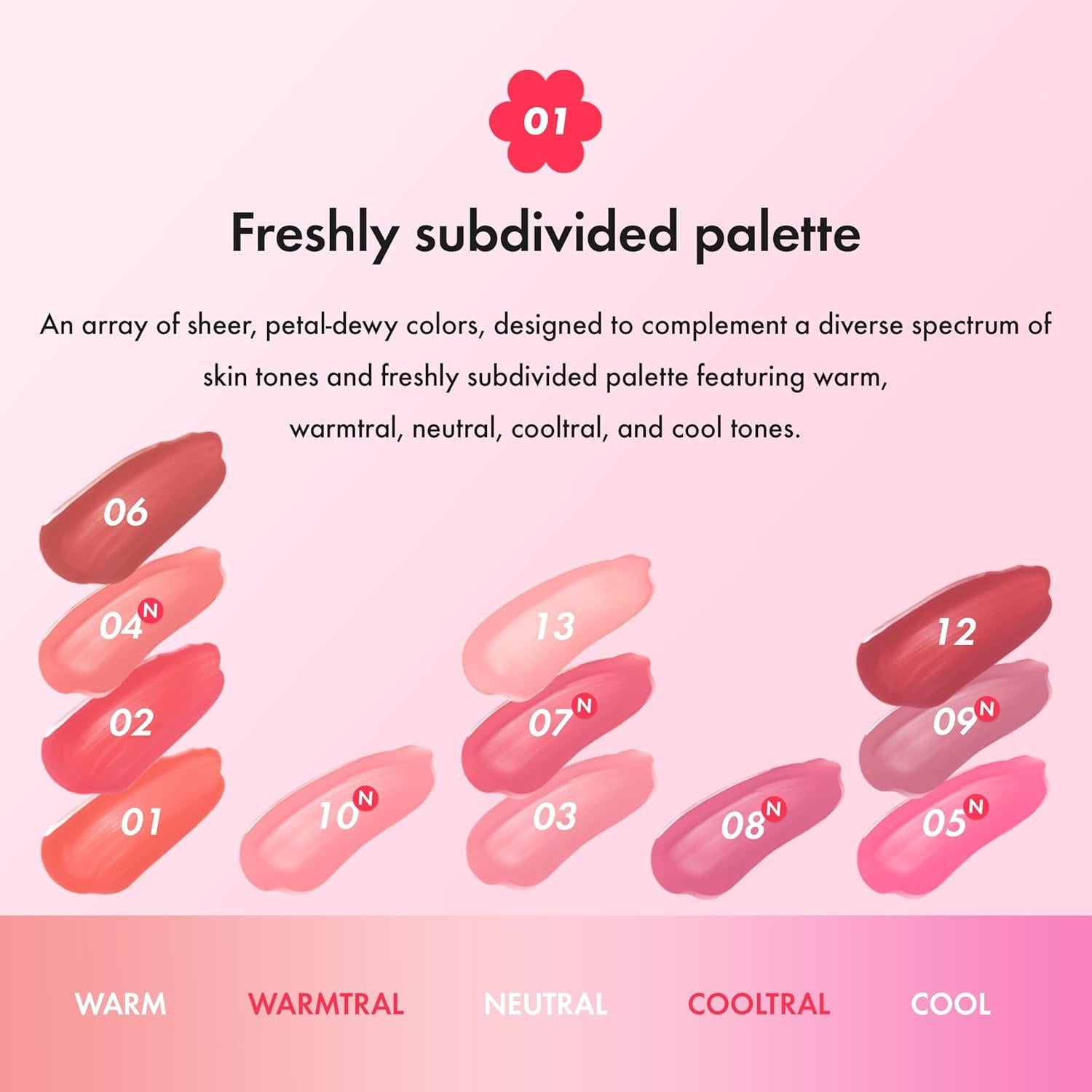 Tinte Labial Amuse Seoul 01 La Vie en Coral 35% Hidratante