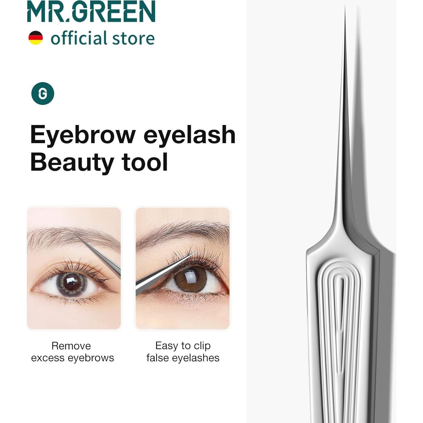 Pinzas de Pelo Encarnado MR.GREEN Punta de Aguja Cortas