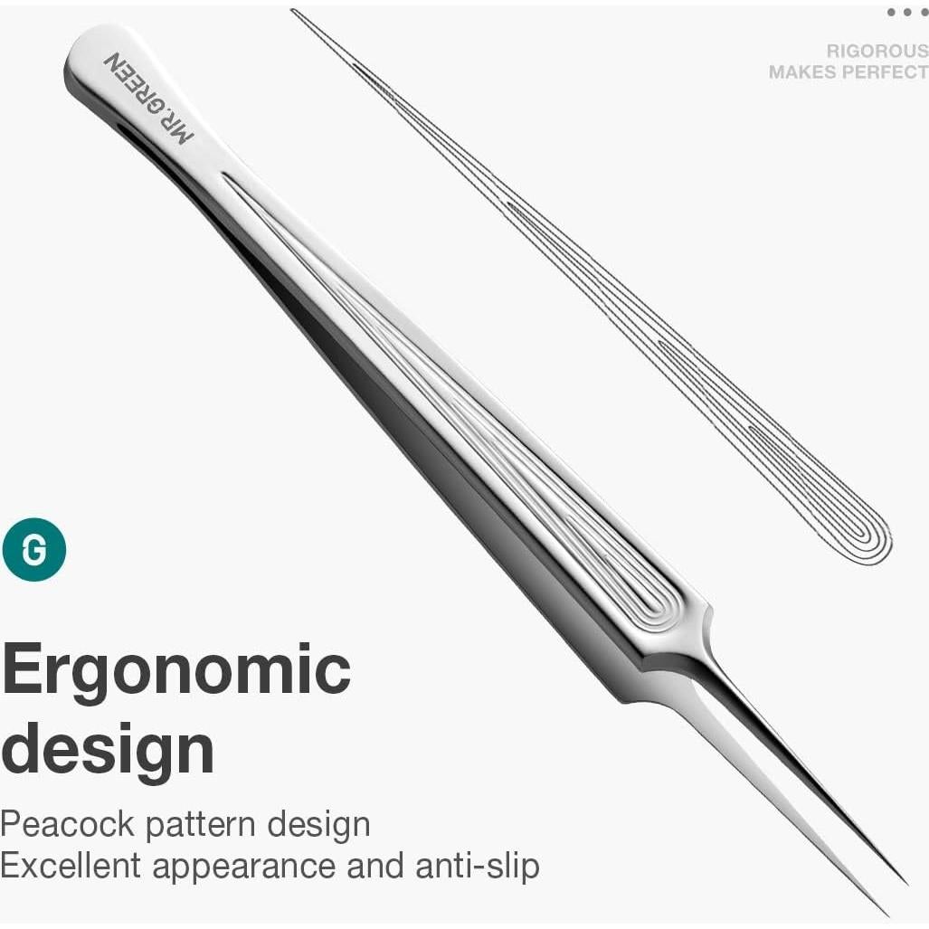 Pinzas de Pelo Encarnado MR.GREEN Punta de Aguja Cortas