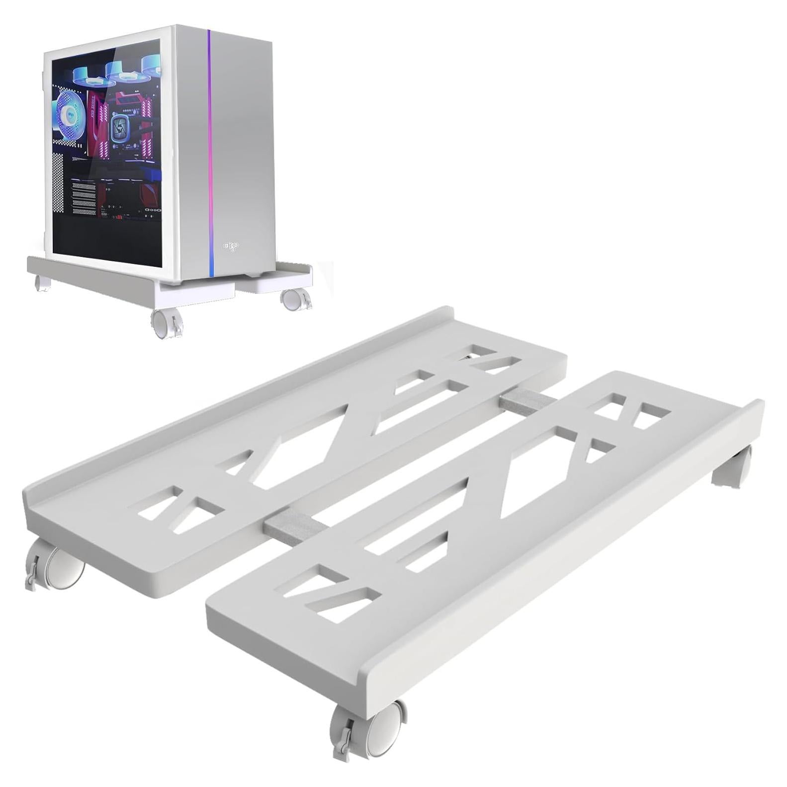 Soporte Móvil Ajustable Qcdou para Torre de PC - Blanco