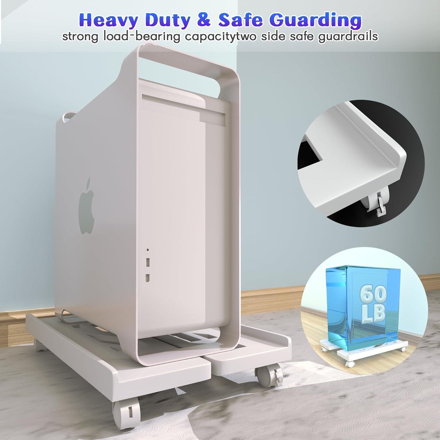 Soporte Móvil Ajustable Qcdou para Torre de PC - Blanco