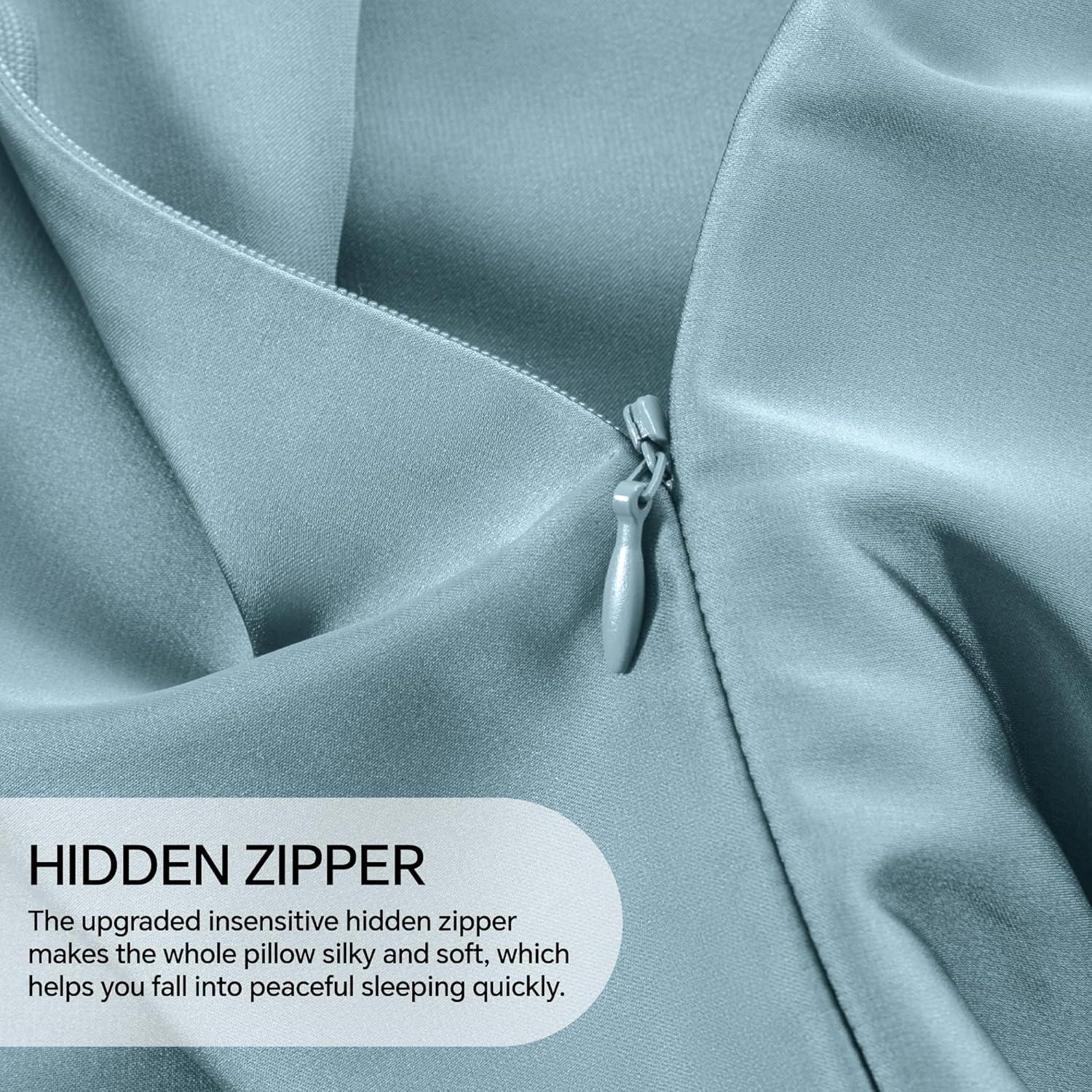 Fundas de Almohada de Seda INFIIXSO 2 Paquete Estándar 66x50 cm