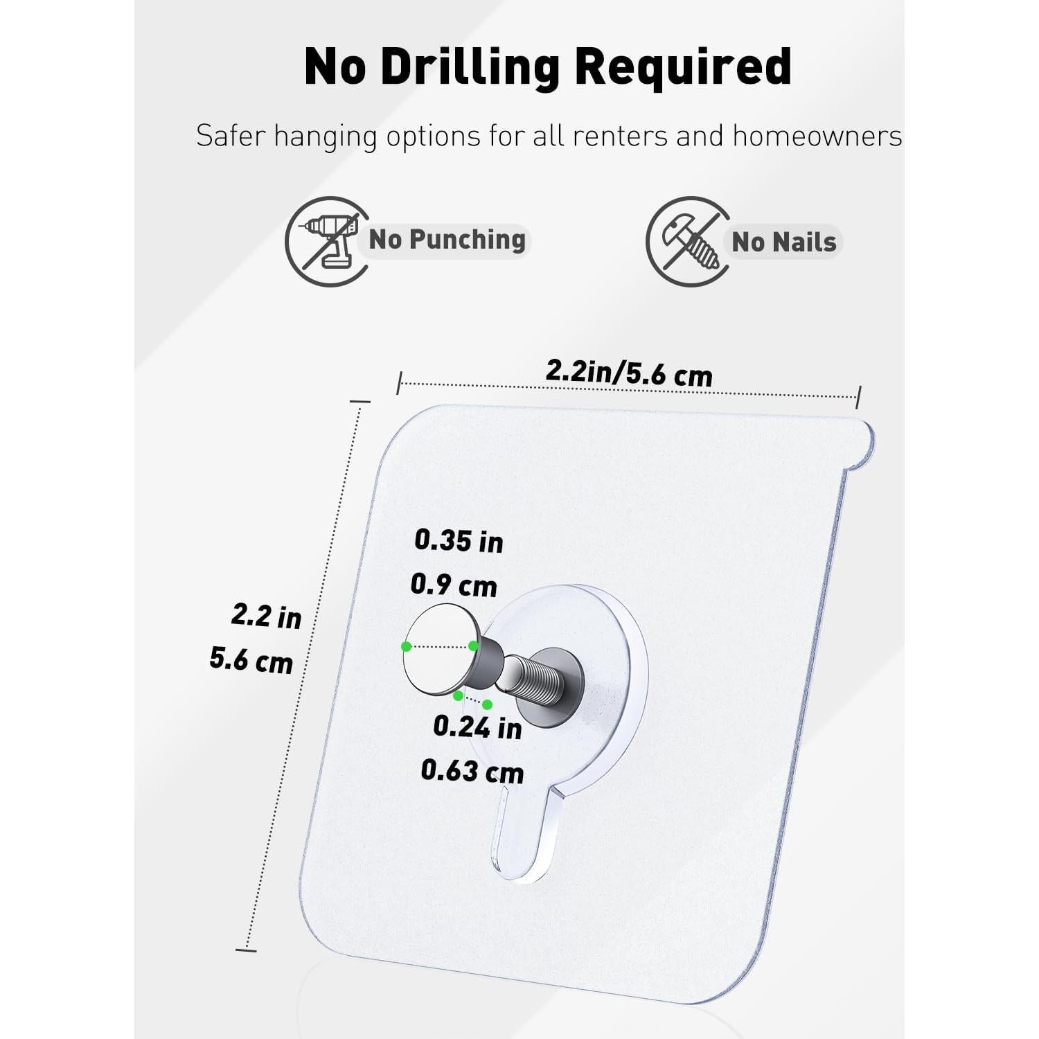 Ganchos Adhesivos Uniclife 20 Pcs 9.07 kg Alta Resistencia