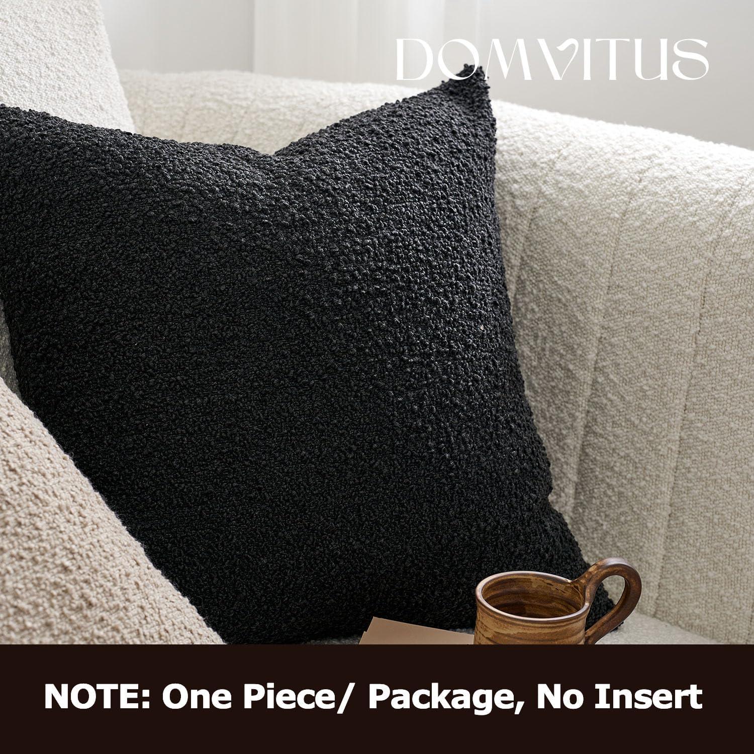 Funda de Almohada Boucle 45x45 DOMVITUS Negra - Pack 1