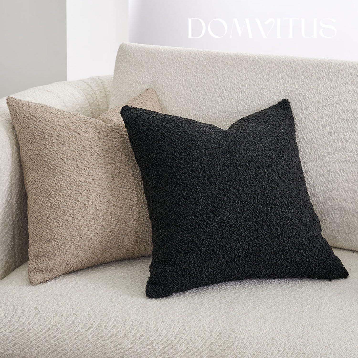 Funda de Almohada Boucle 45x45 DOMVITUS Negra - Pack 1