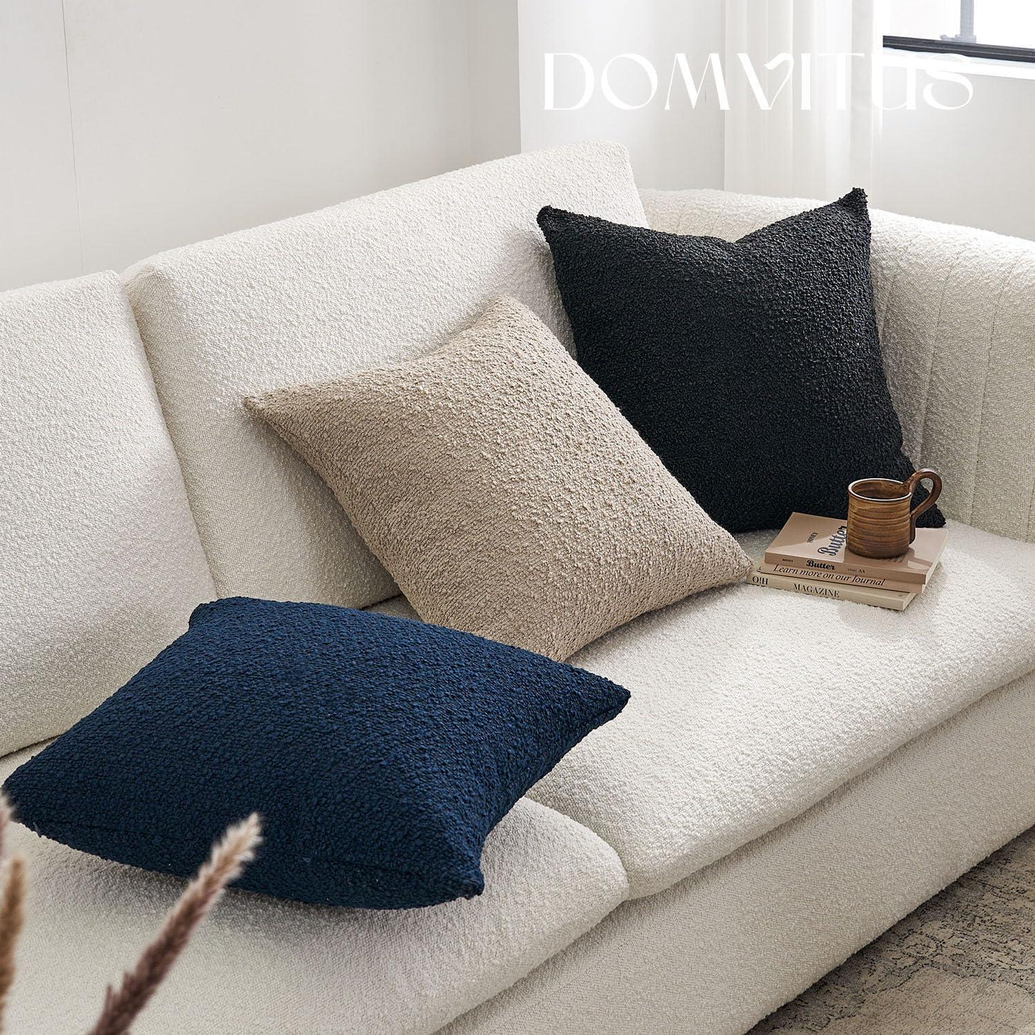 Funda de Almohada Boucle 45x45 DOMVITUS Negra - Pack 1