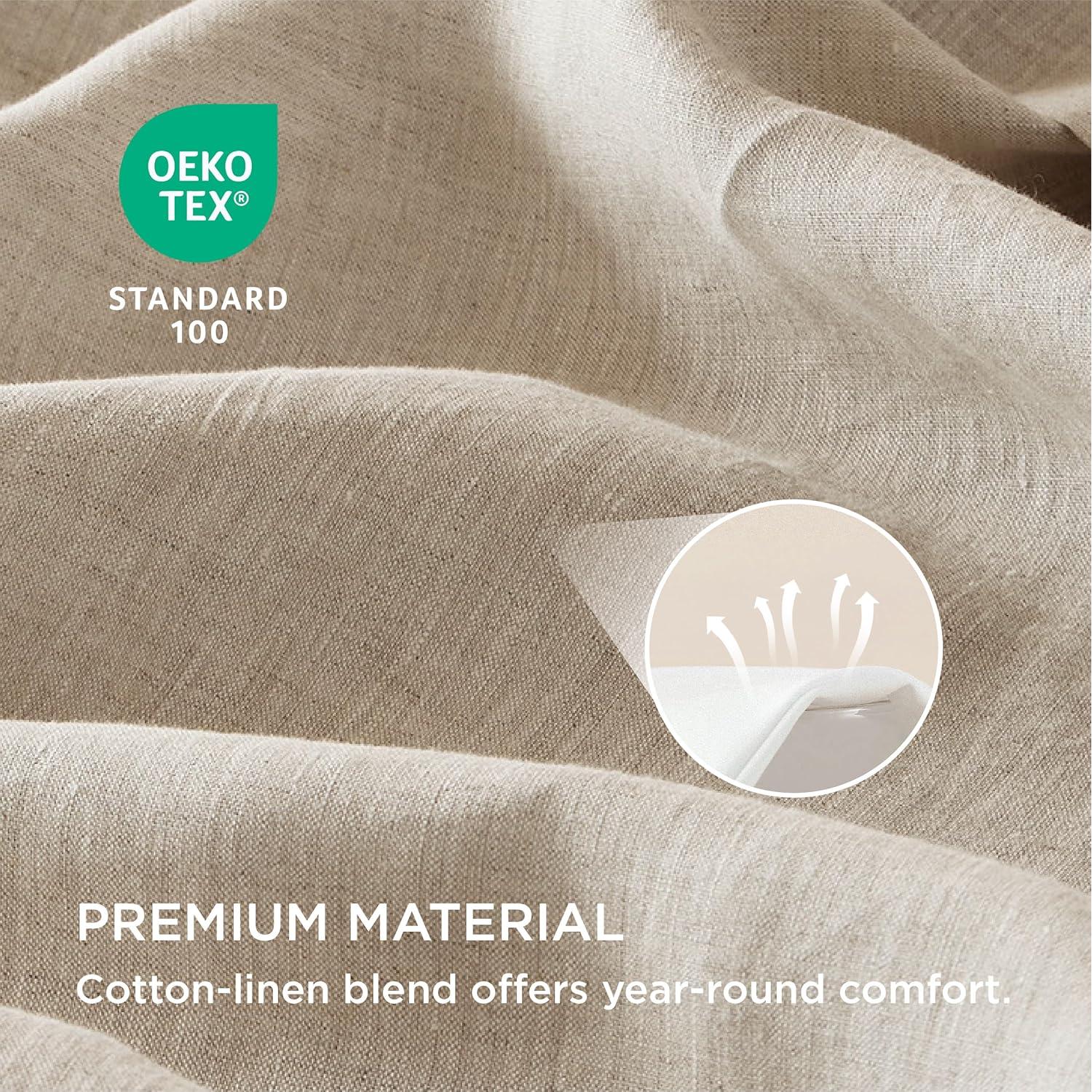 Sábanas Individuales Bedsure de Lino y Algodón 3 Piezas