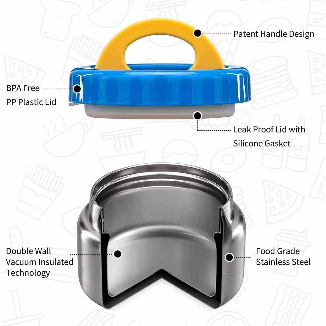 Tarro de Comida Térmico MAISON HUIS 240ml Acero Inoxidable Azul