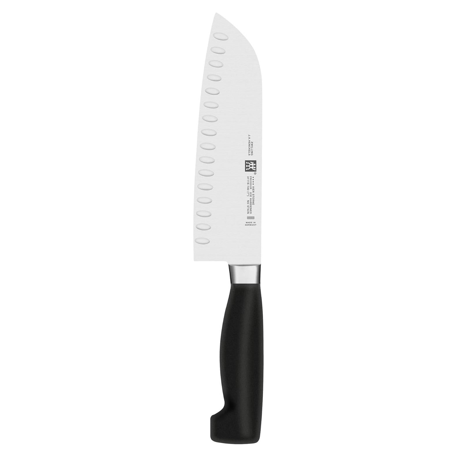 Cuchillo Santoku ZWILLING Four Star 18 cm Borde Hueco Negro