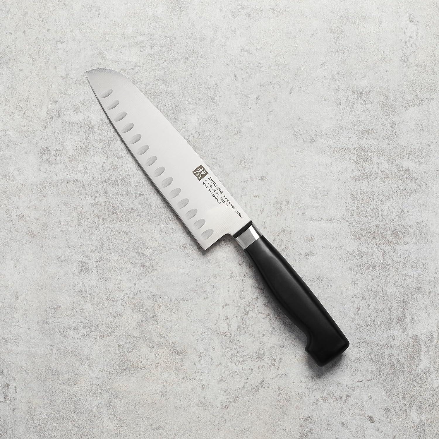 Cuchillo Santoku ZWILLING Four Star 18 cm Borde Hueco Negro