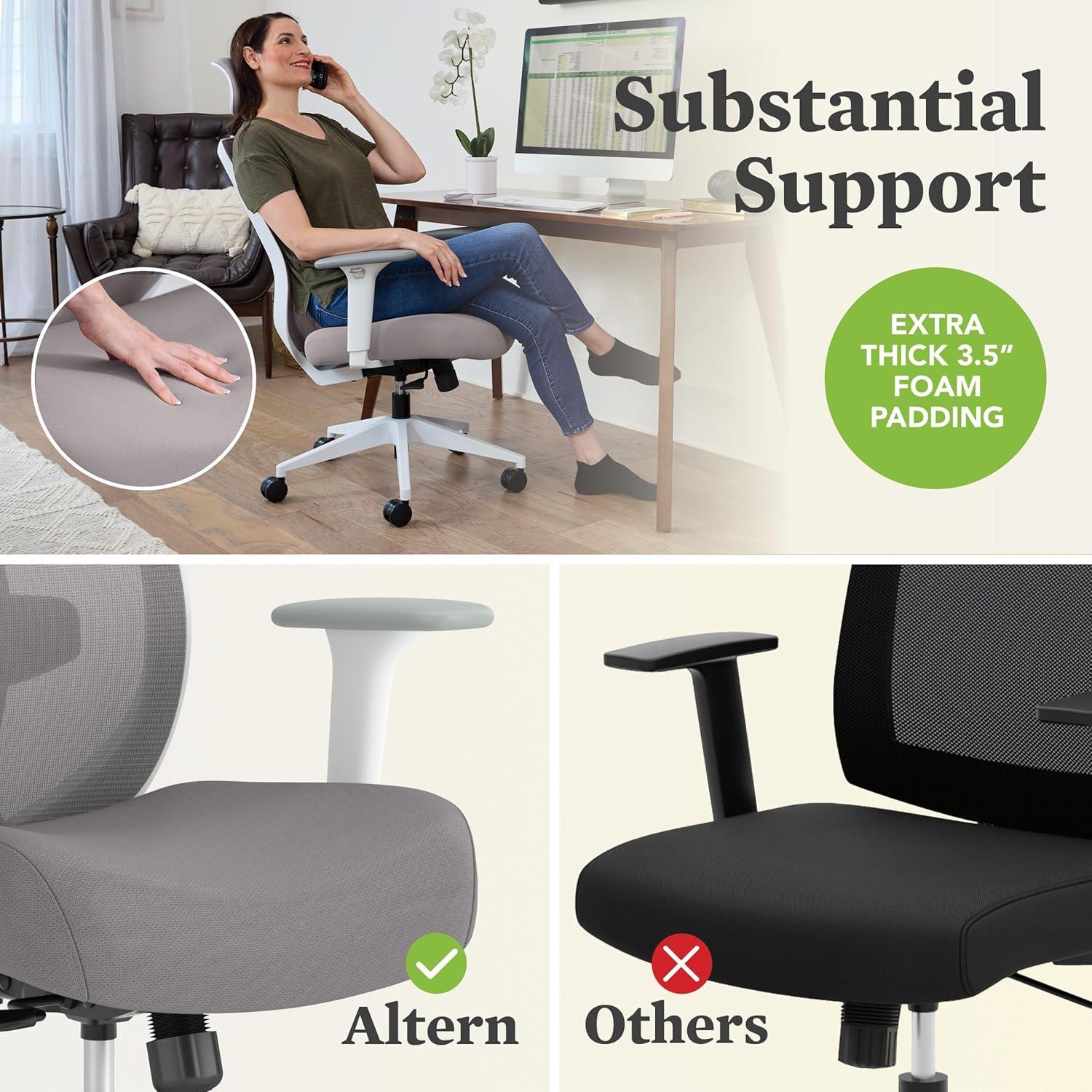 Silla de Oficina Ergonómica HON Altern Negra con Respaldo Medio