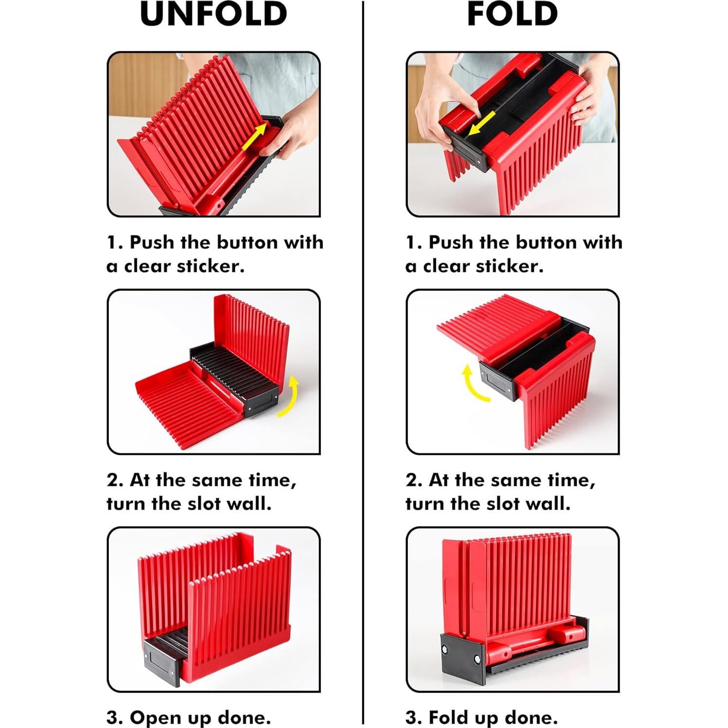 Cortador de Pan Geedel Plegable Antideslizante Rojo 24.5cm