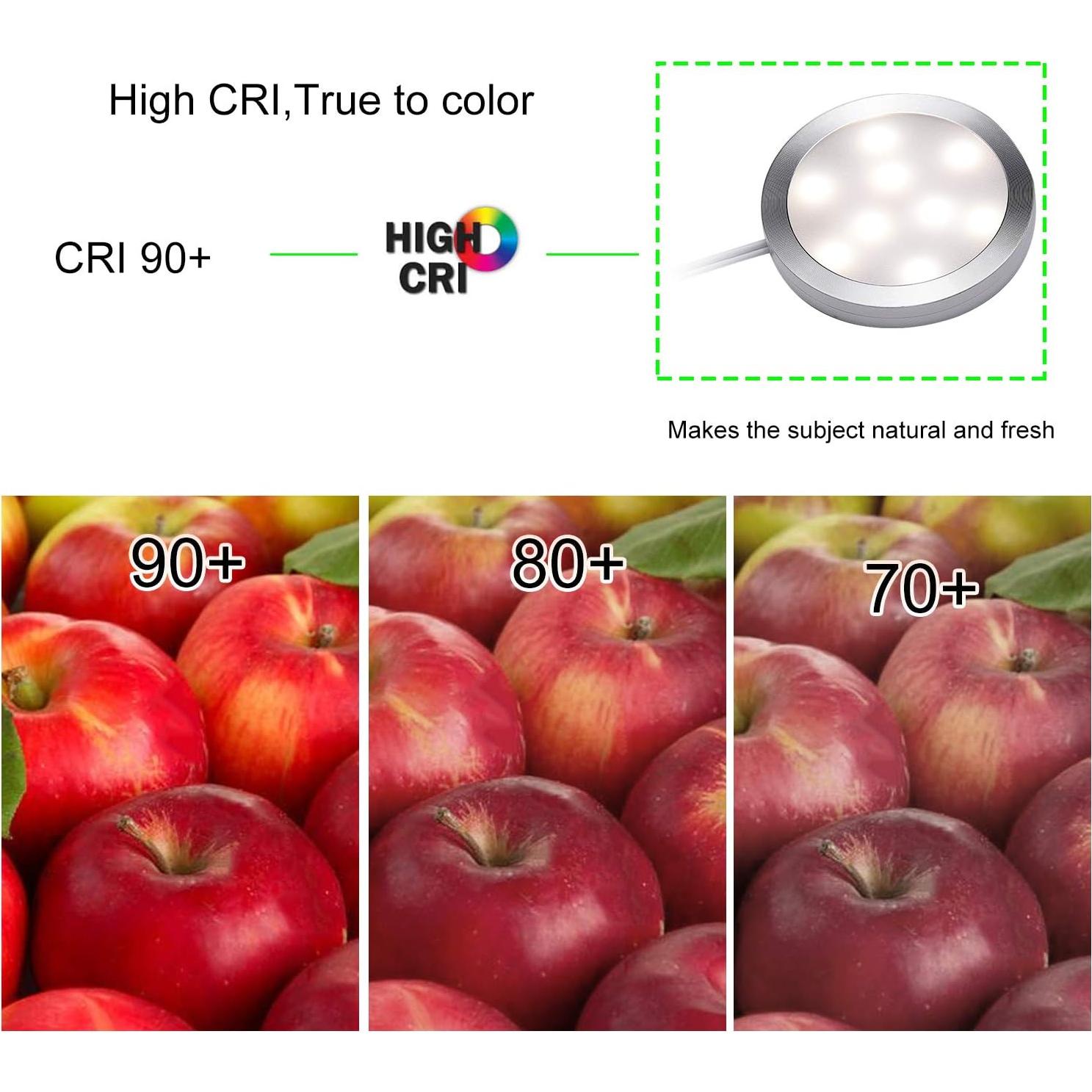 AIBOO Luz LED Bajo Gabinete 6 Piezas 4000K Regulable