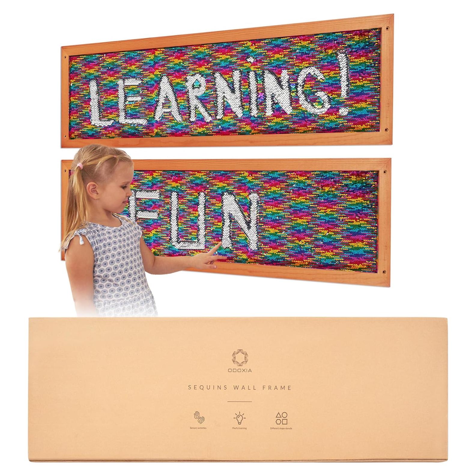 Marco de Pared Sensorial de Lentejuelas Odoxia 30x100cm
