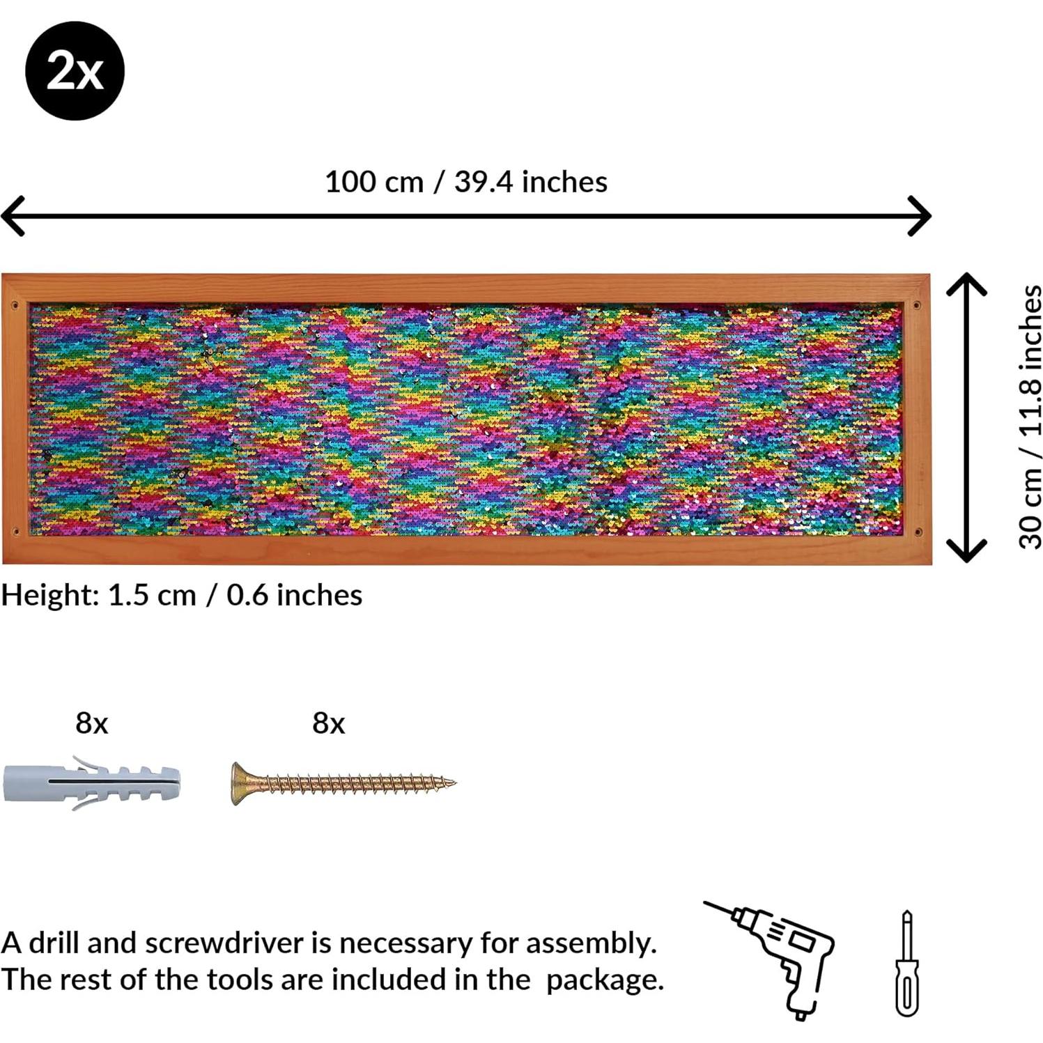 Marco de Pared Sensorial de Lentejuelas Odoxia 30x100cm