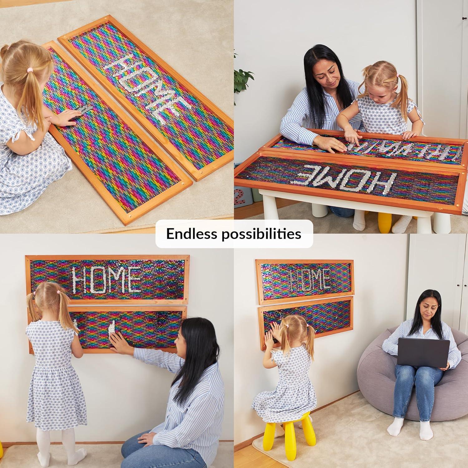 Marco de Pared Sensorial de Lentejuelas Odoxia 30x100cm