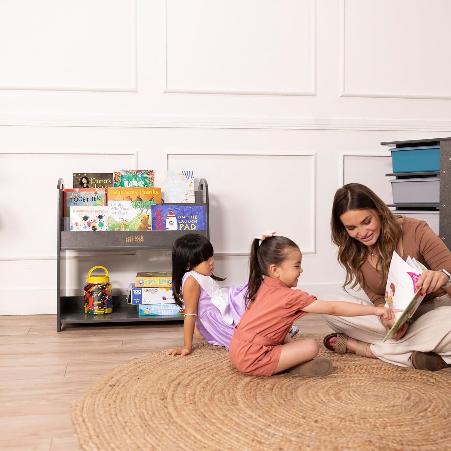 Estantería Expositor de Libros ECR4Kids 3 Estantes 76cm Gris