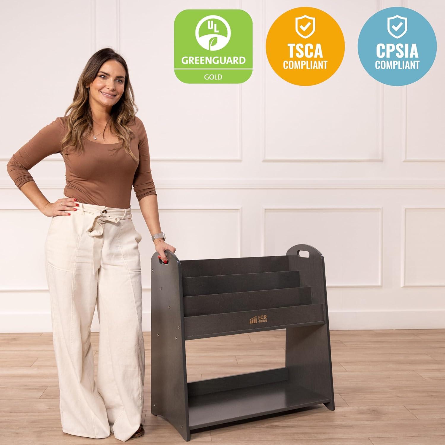 Estantería Expositor de Libros ECR4Kids 3 Estantes 76cm Gris