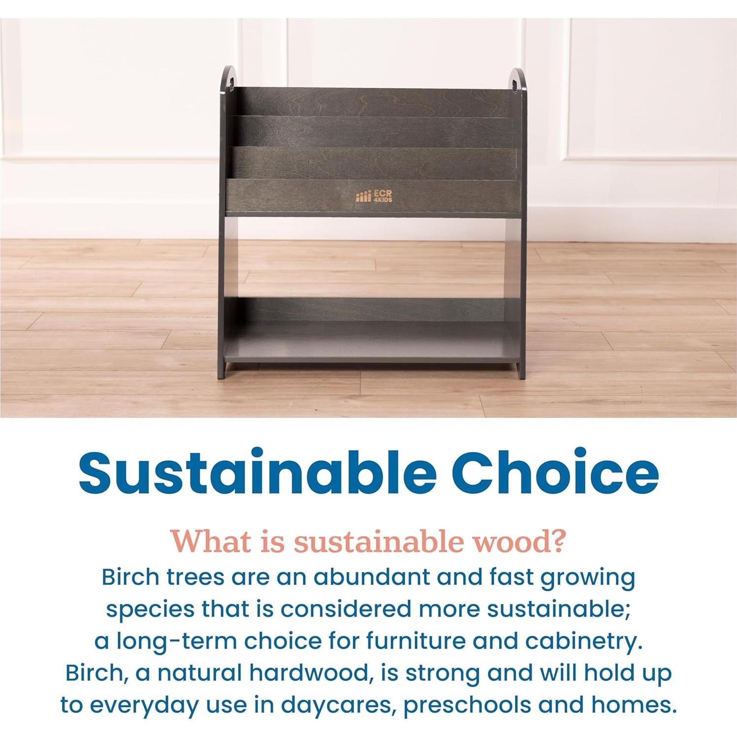 Estantería Expositor de Libros ECR4Kids 3 Estantes 76cm Gris