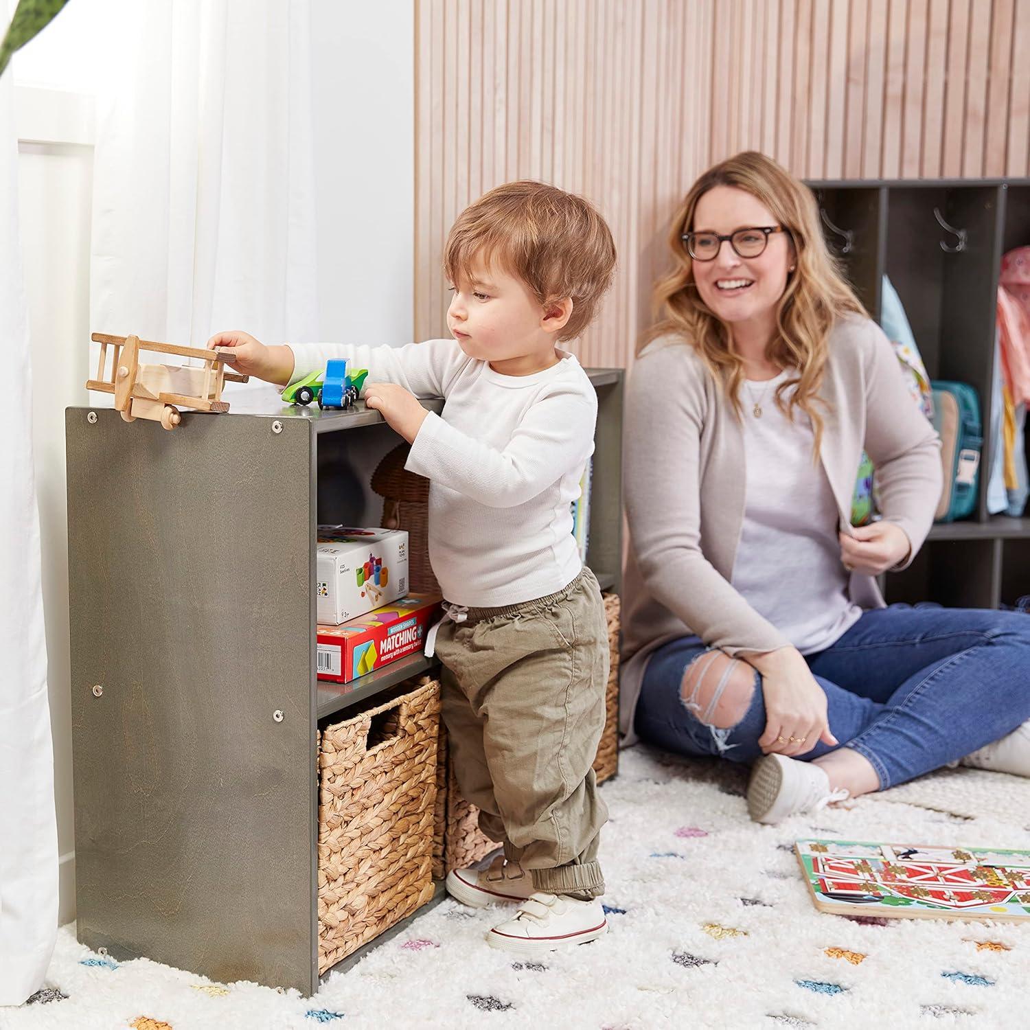 Estantería de Almacenamiento ECR4Kids 2 Niveles 61cm Gris