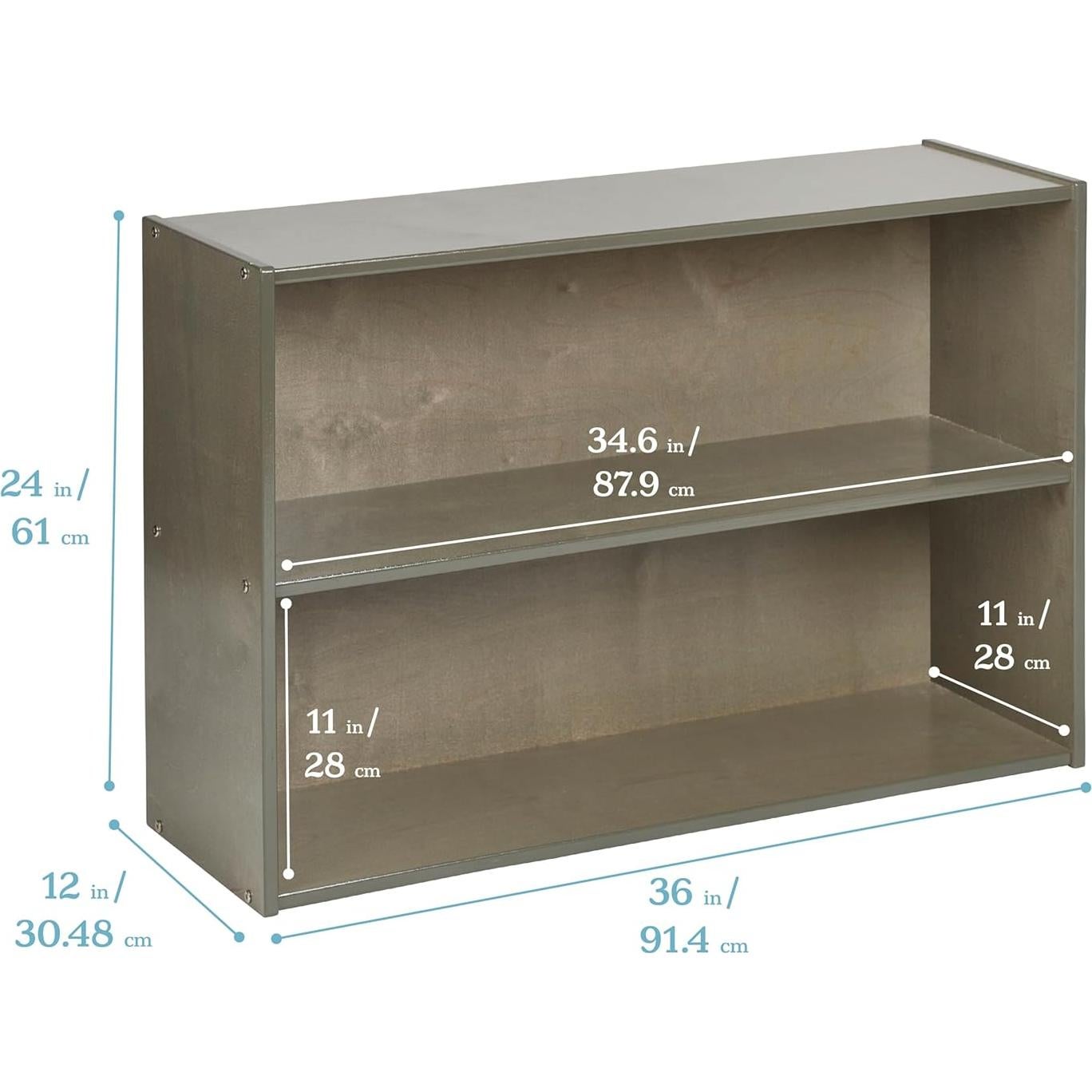 Estantería de Almacenamiento ECR4Kids 2 Niveles 61cm Gris