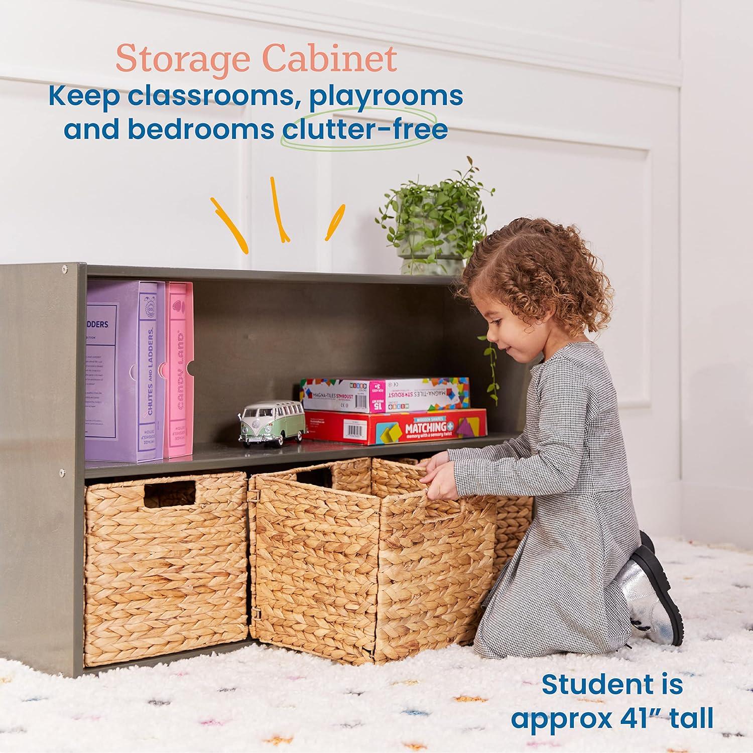 Estantería de Almacenamiento ECR4Kids 2 Niveles 61cm Gris