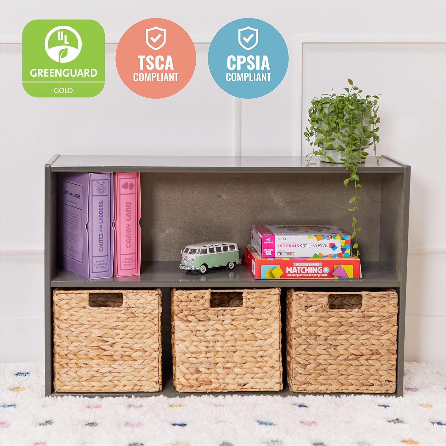 Estantería de Almacenamiento ECR4Kids 2 Niveles 61cm Gris