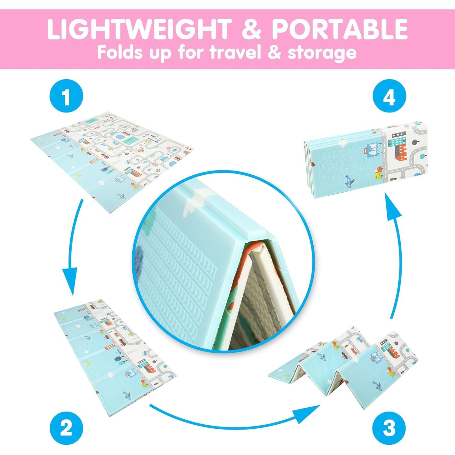 Alfombra de Juego Impermeable BAMMAX 178x198 cm Coches