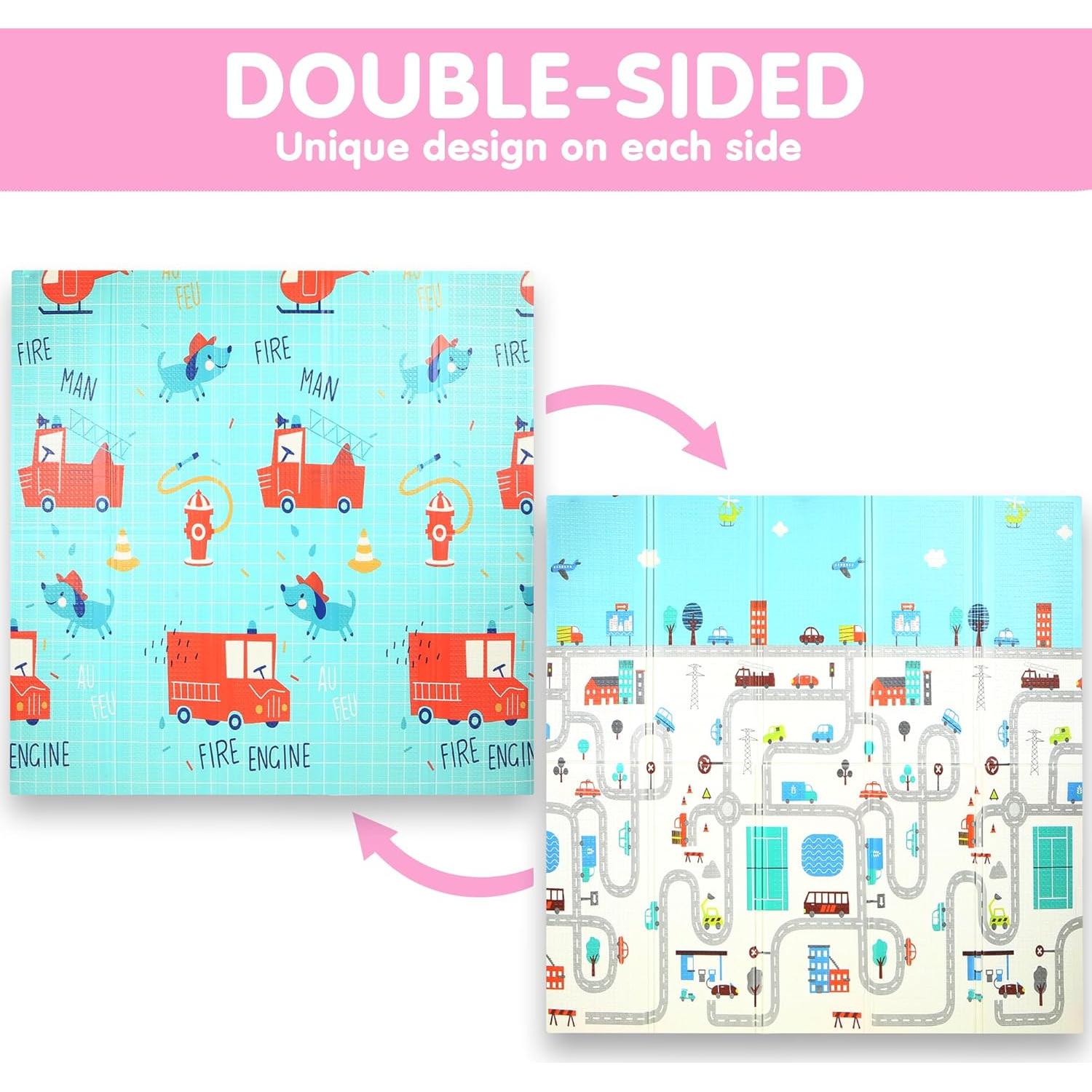 Alfombra de Juego Impermeable BAMMAX 178x198 cm Coches