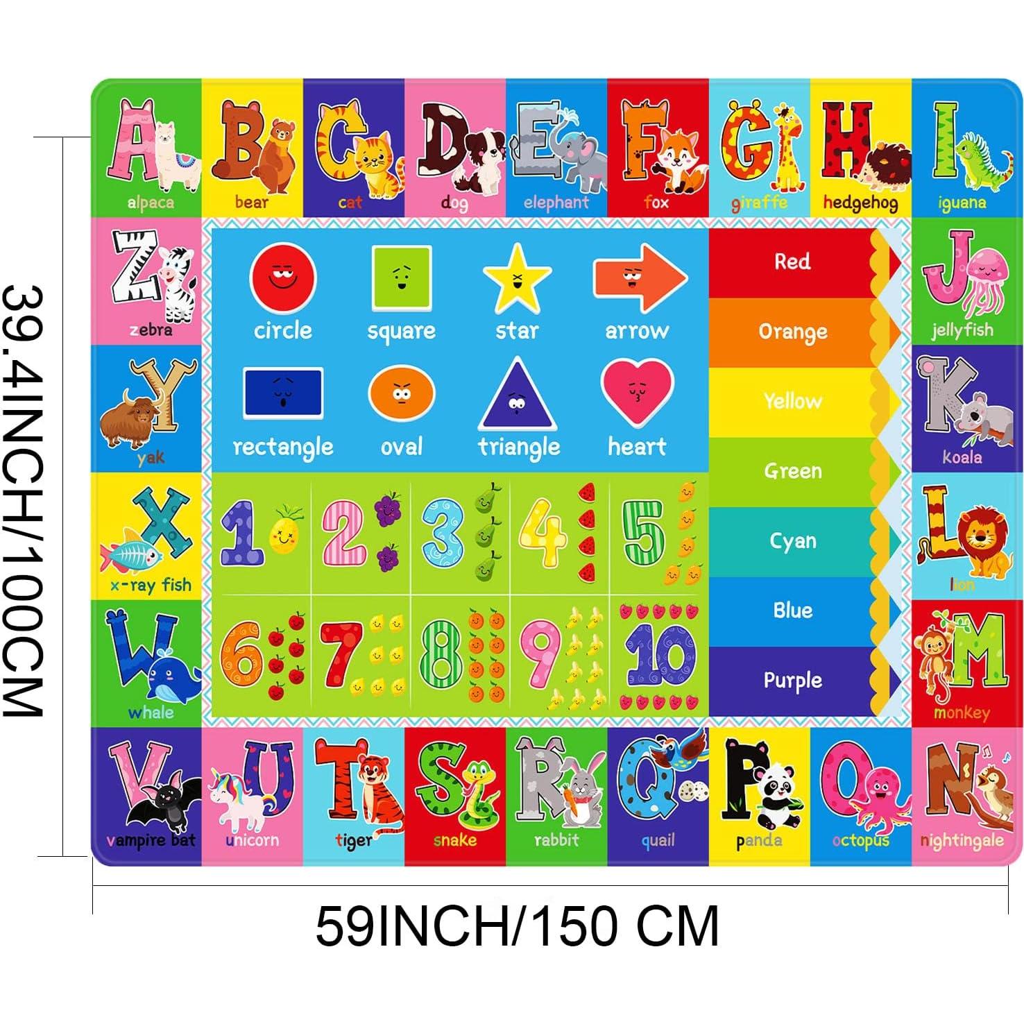 Alfombra de Juego Kentaly 1x1.52m Educativa Animales ABC