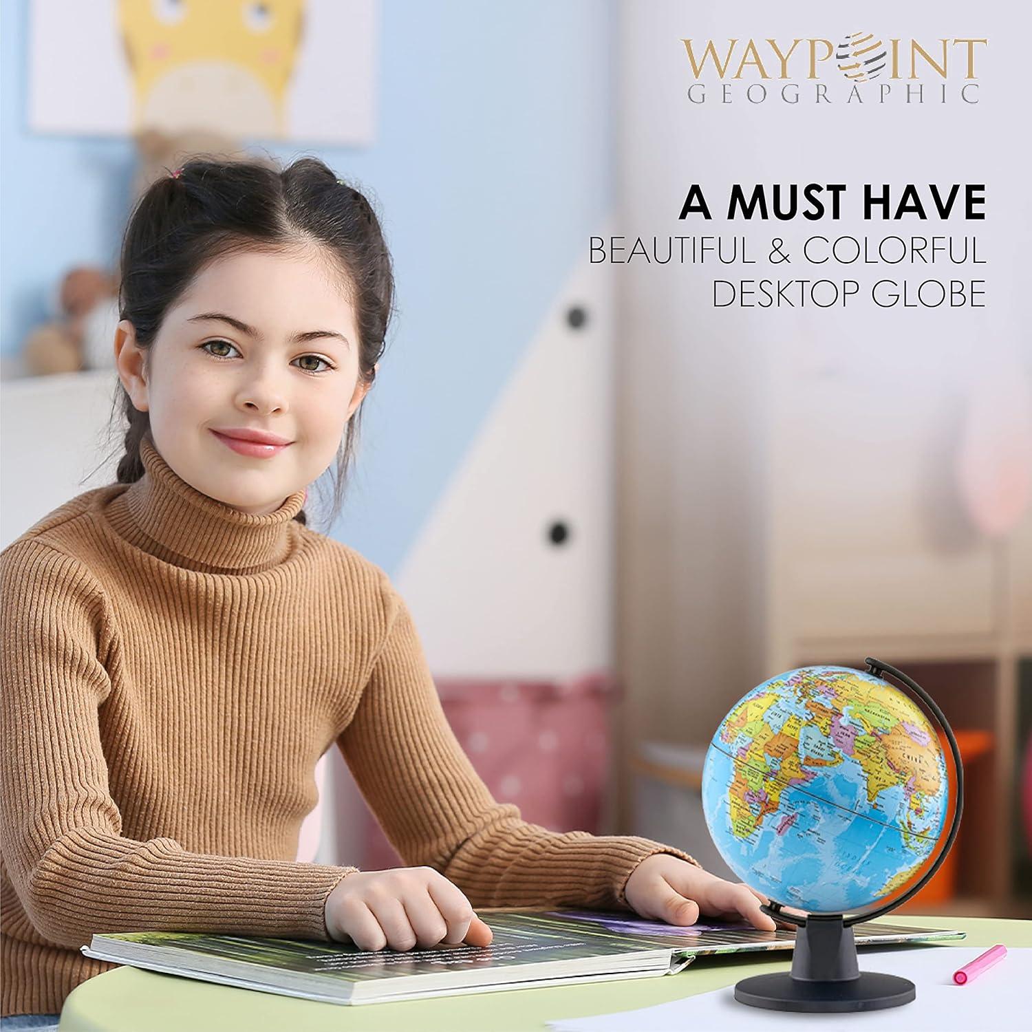 Globo del Mundo Waypoint Geographic 15.2 cm Océano Azul