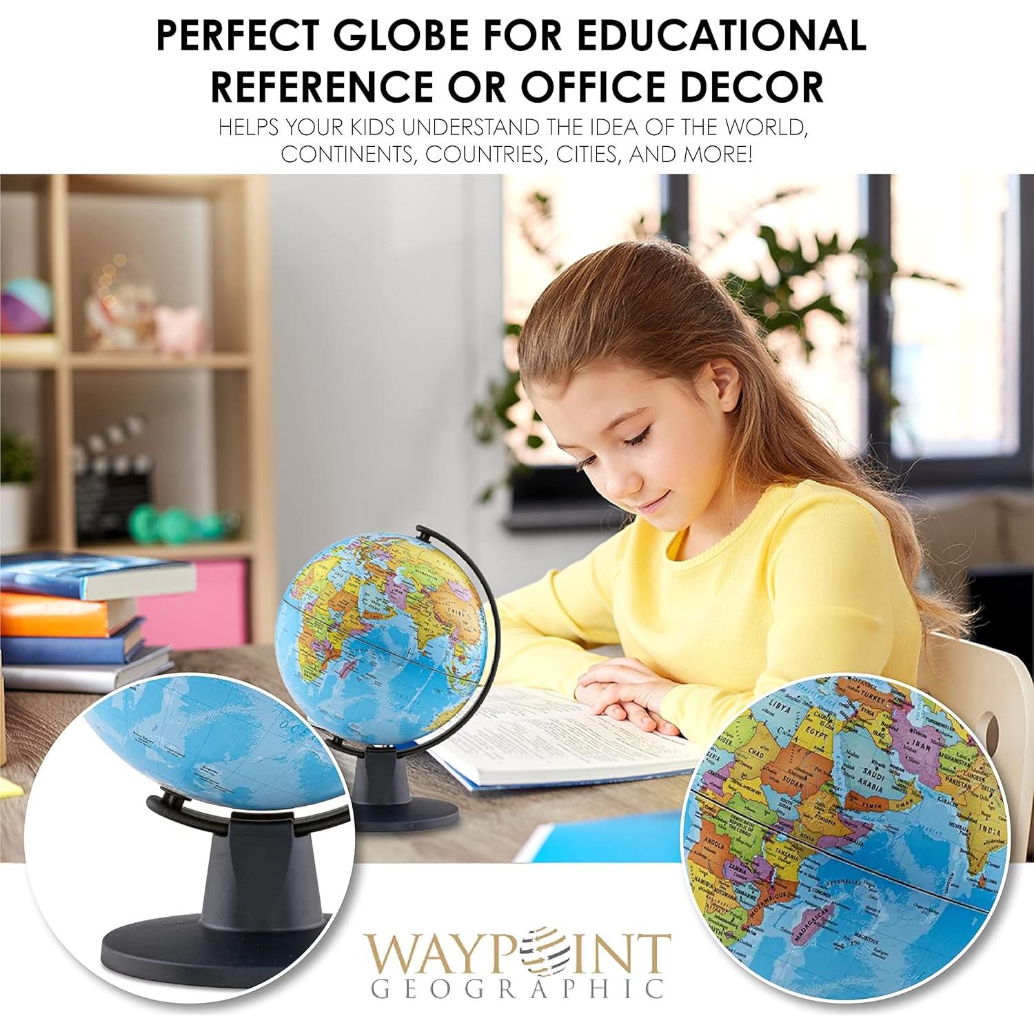 Globo del Mundo Waypoint Geographic 15.2 cm Océano Azul