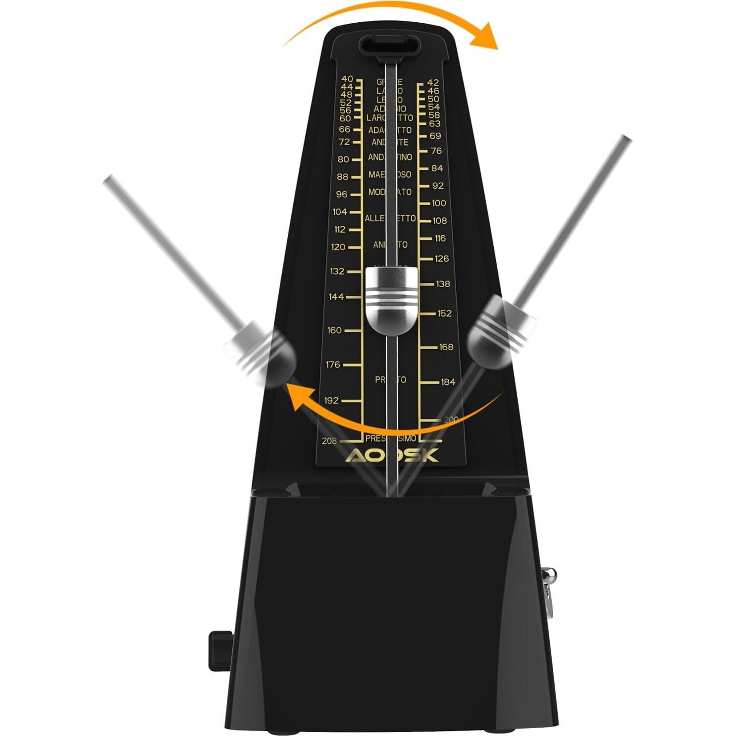 Metrónomo Mecánico AODSK Negro Universal para Instrumentos