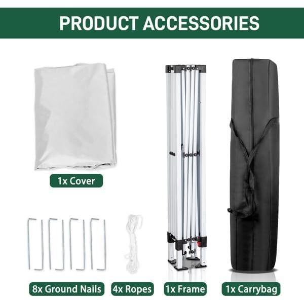 Carpa de Fiesta Genérico 3.05x3.05m Blanca Impermeable