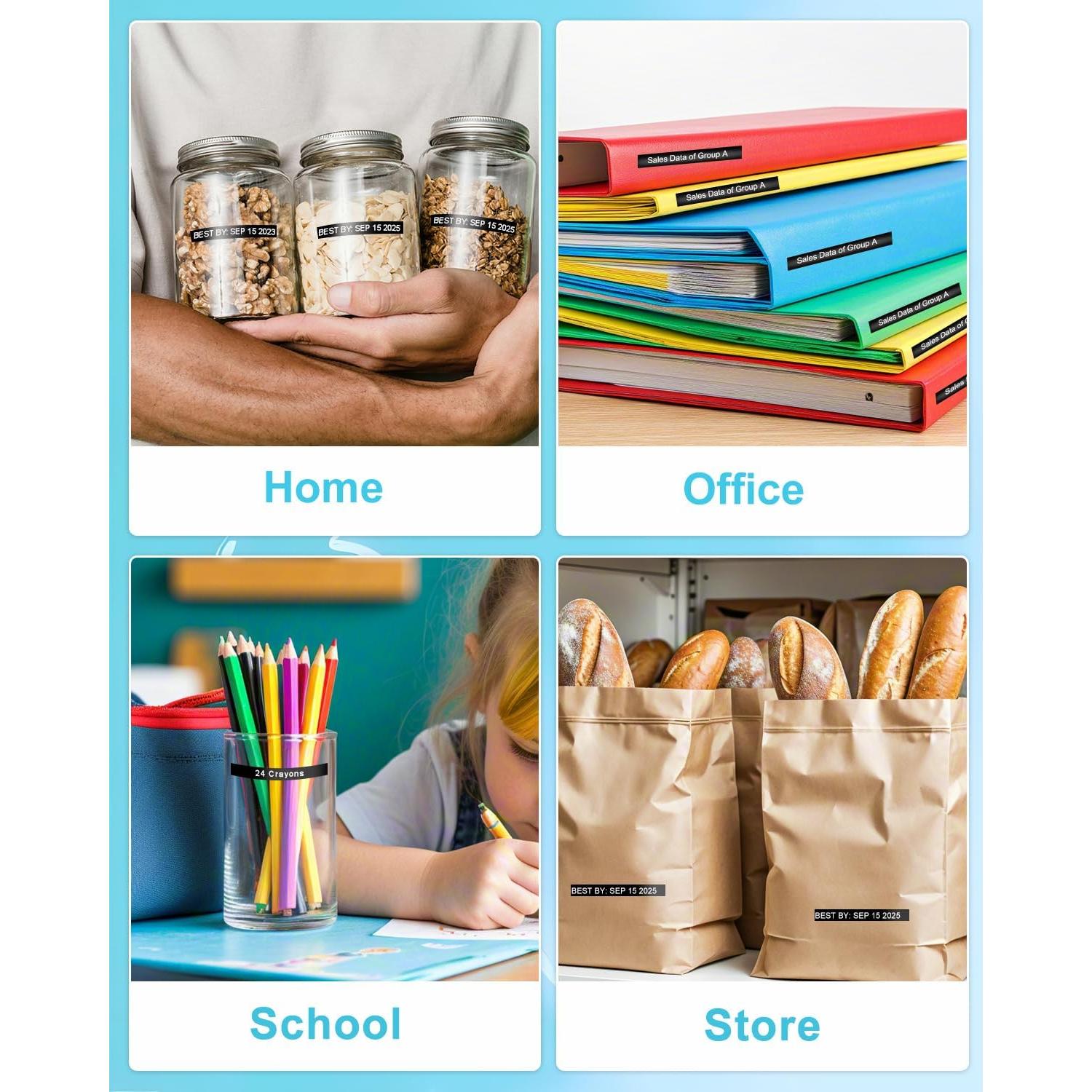 Cinta de Etiqueta Laminada RAEMALL TZe-315 6mm Negro sobre Blanco