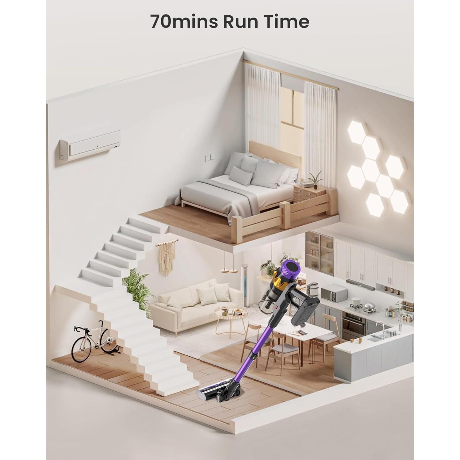 Aspiradora Inalámbrica MUTGOF S12 580W 48KPa 70 Min