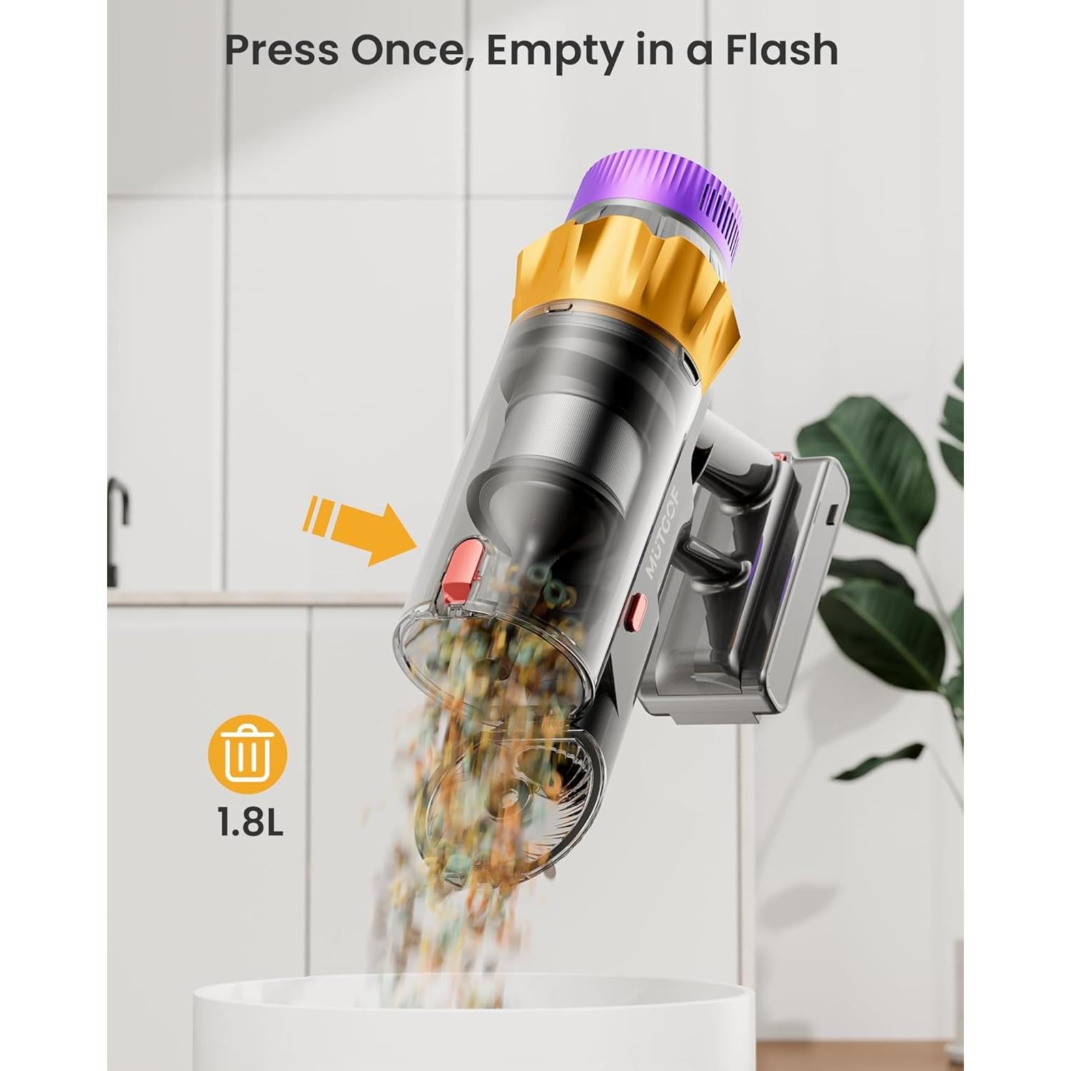 Aspiradora Inalámbrica MUTGOF S12 580W 48KPa 70 Min