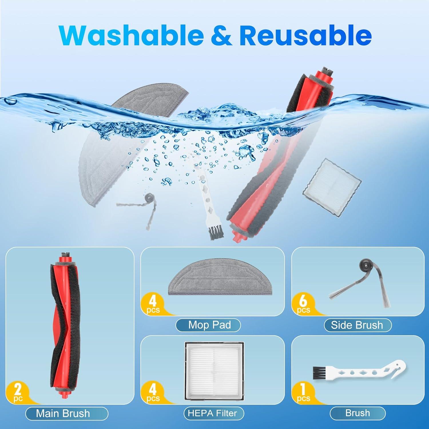 Kit de Accesorios de Reemplazo DrFlito para Roborock Q10 S5/X5