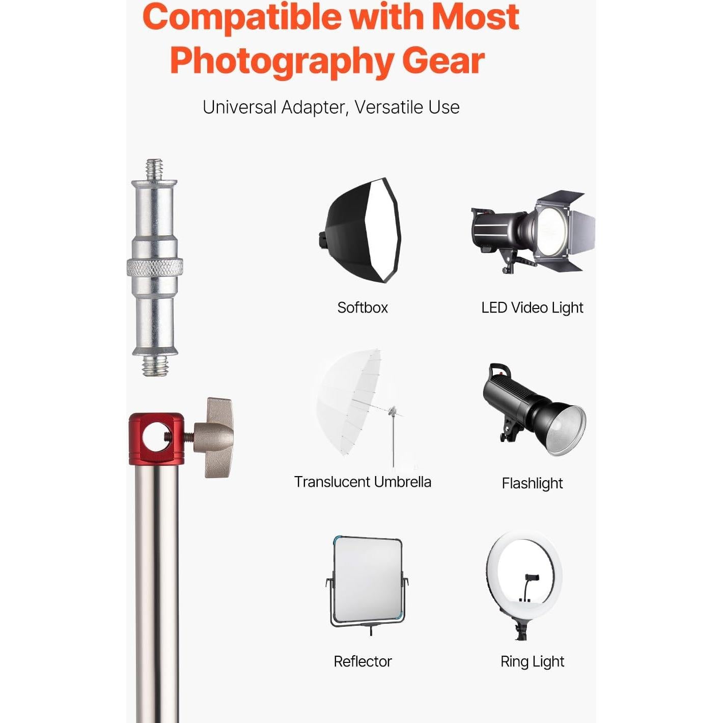 Soporte de Luz VEVOR con Ruedas 10.5 pies Ajustable 20 kg